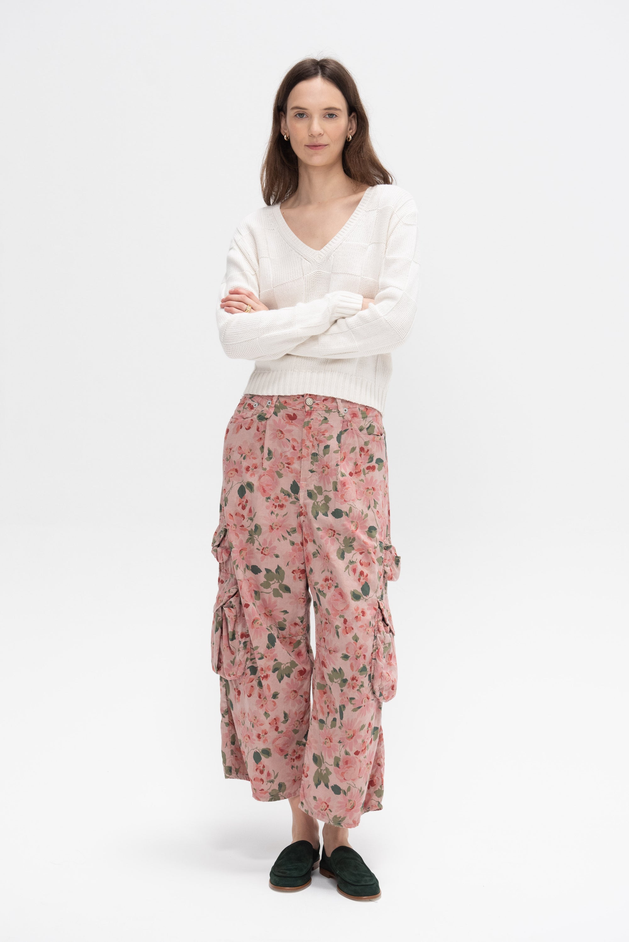 V-Neck Sweater, Fleur De Sel