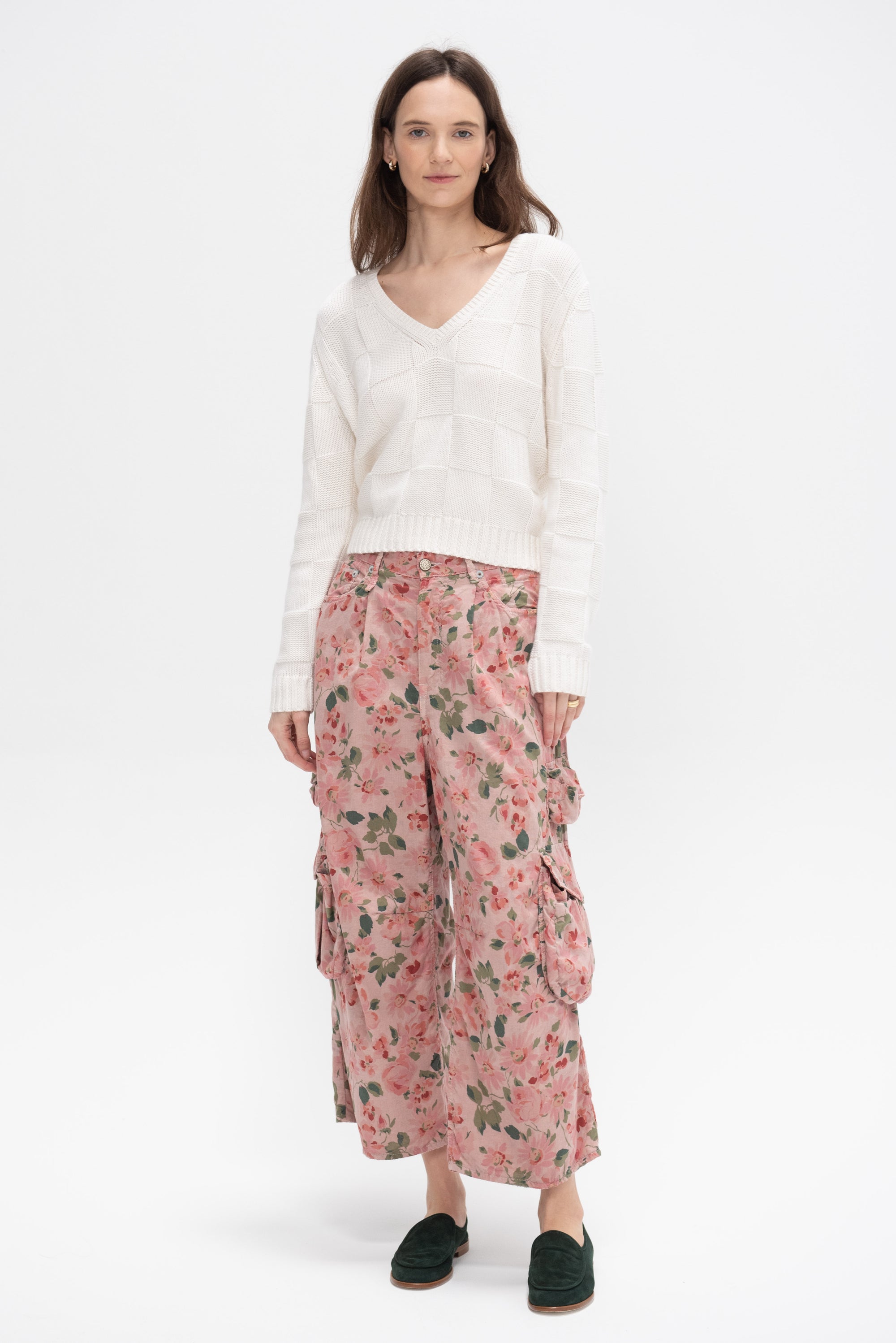 V-Neck Sweater, Fleur De Sel