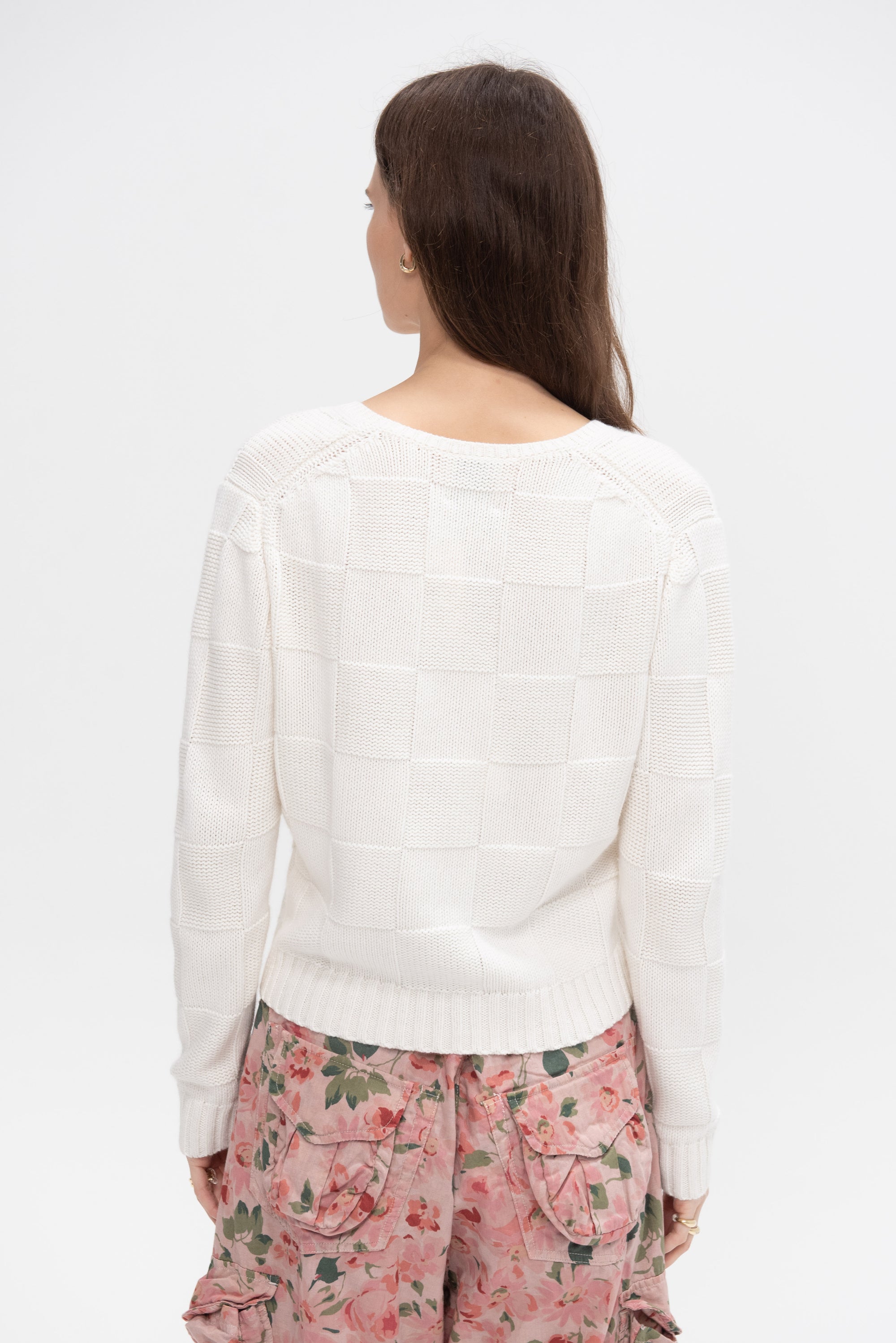 V-Neck Sweater, Fleur De Sel