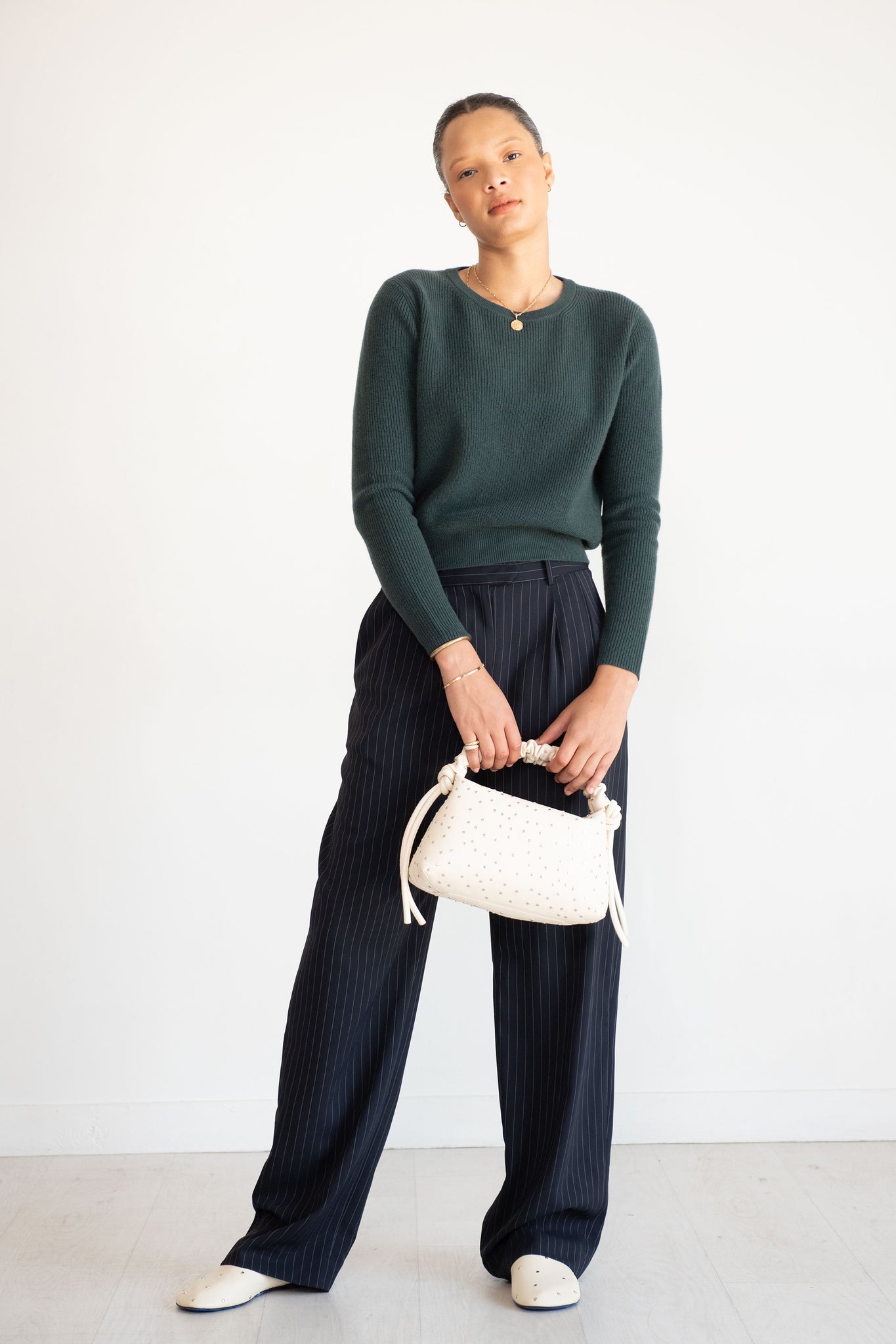 Allude - Round Neck Sweater, Green
