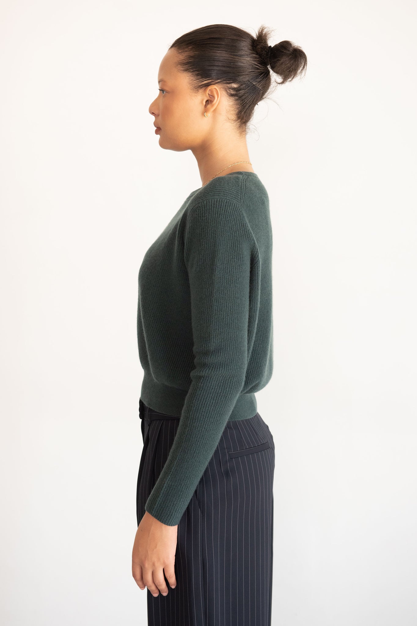 Allude - Round Neck Sweater, Green