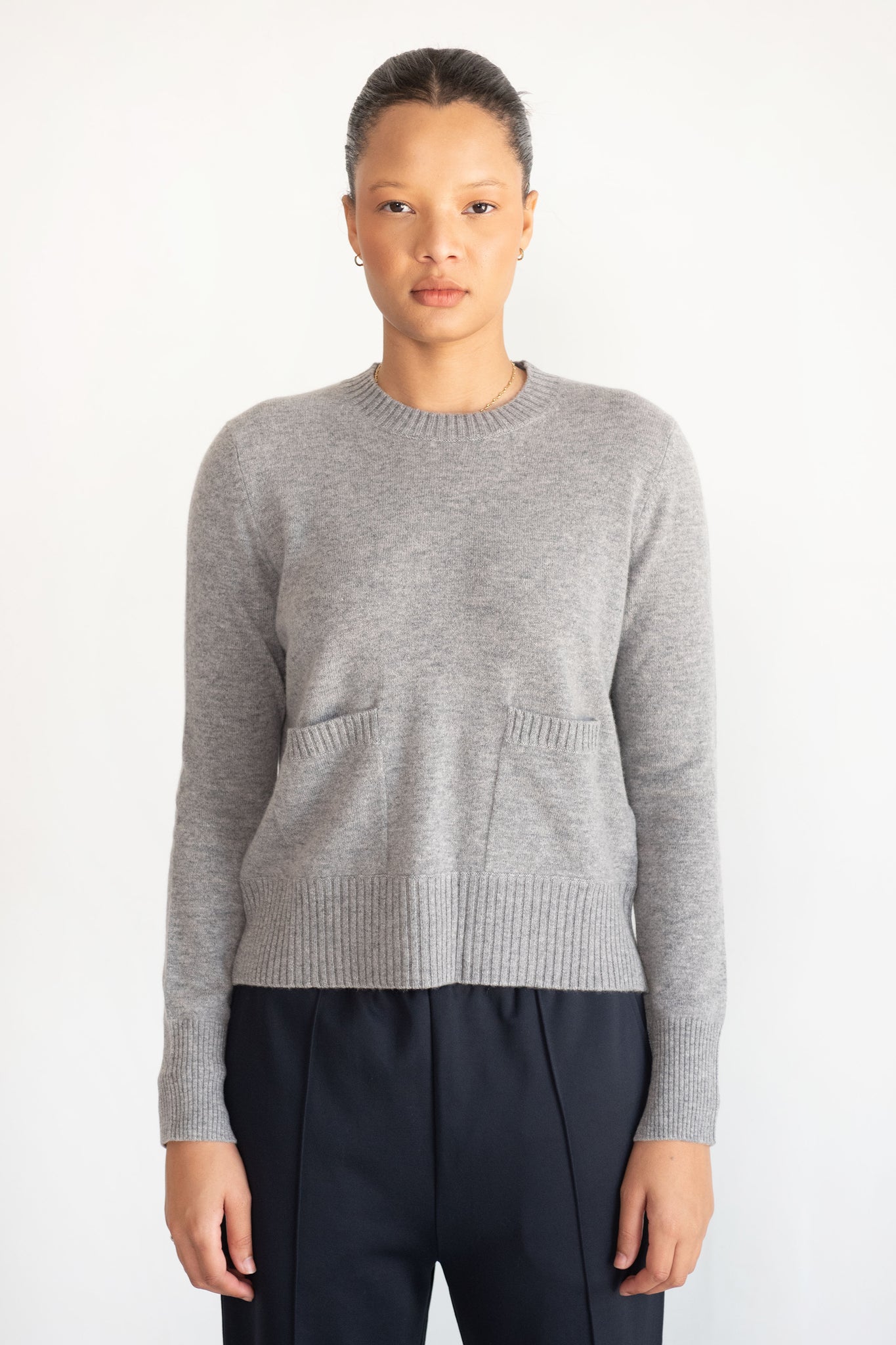 Allude - 2-Pocket Sweater, Heather Grey