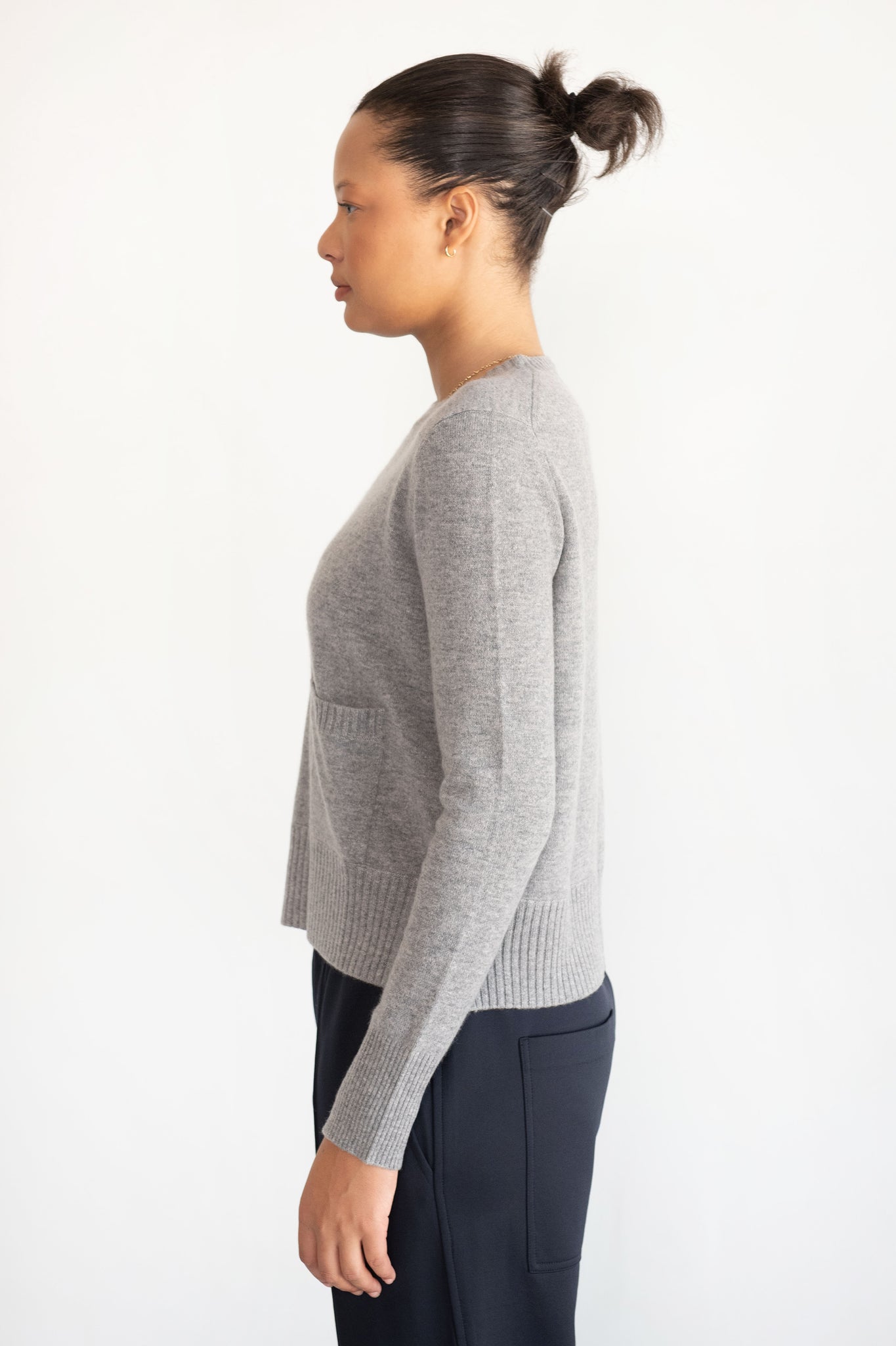 Allude - 2-Pocket Sweater, Heather Grey