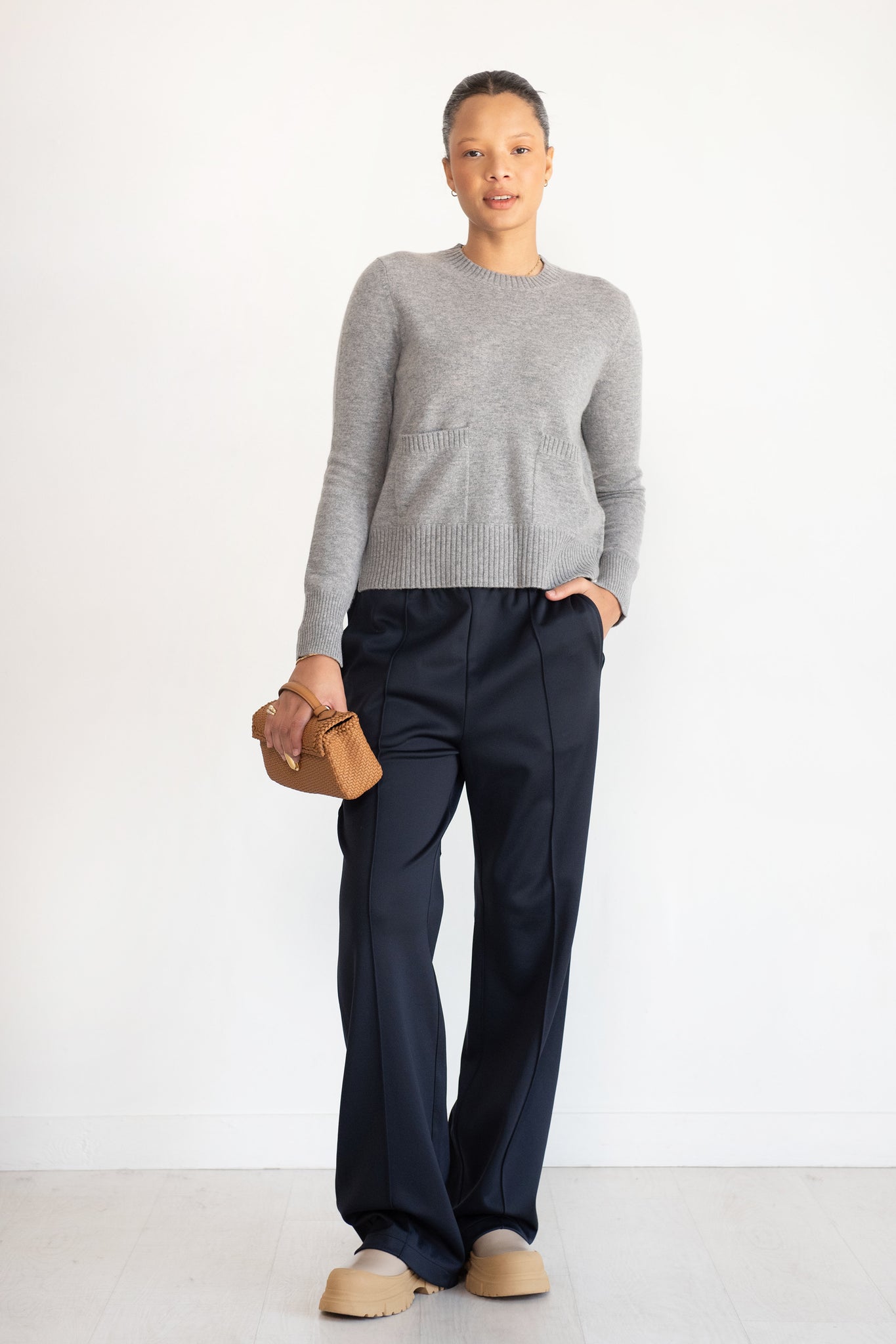 Allude - 2-Pocket Sweater, Heather Grey