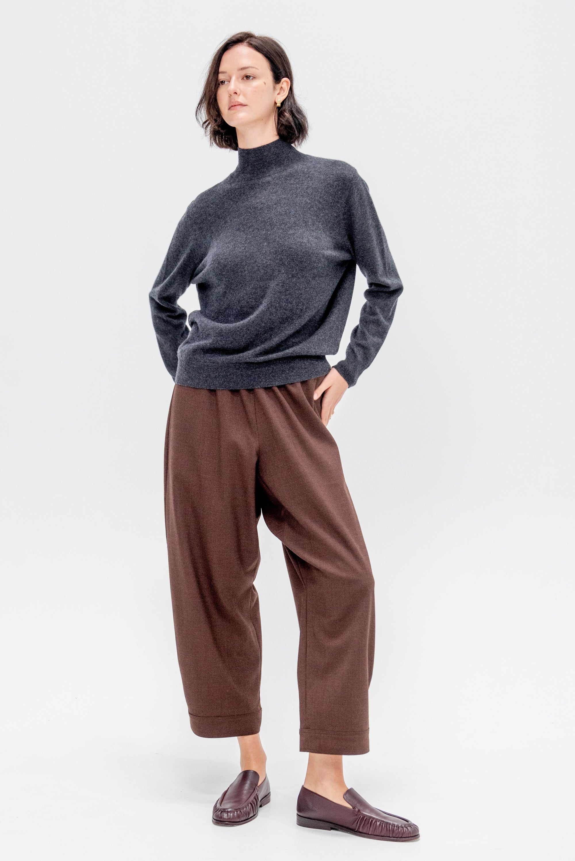 Mockneck Sweater, Vulcano Melange