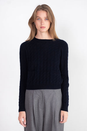 ALLUDE - Sweater with Pockets, Deep Night