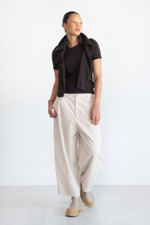 Allude - Short Sleeve Sweater, Espresso