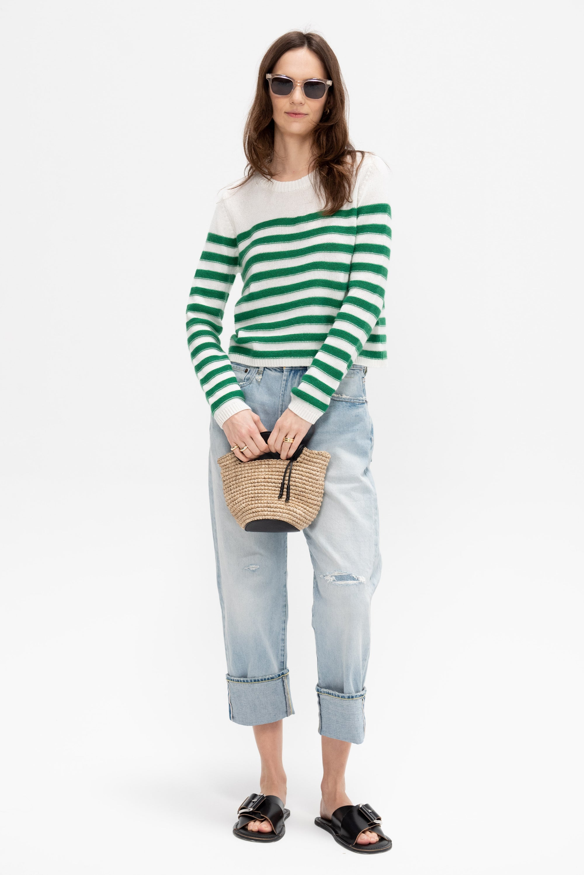 Round Neck Sweater, Stripe