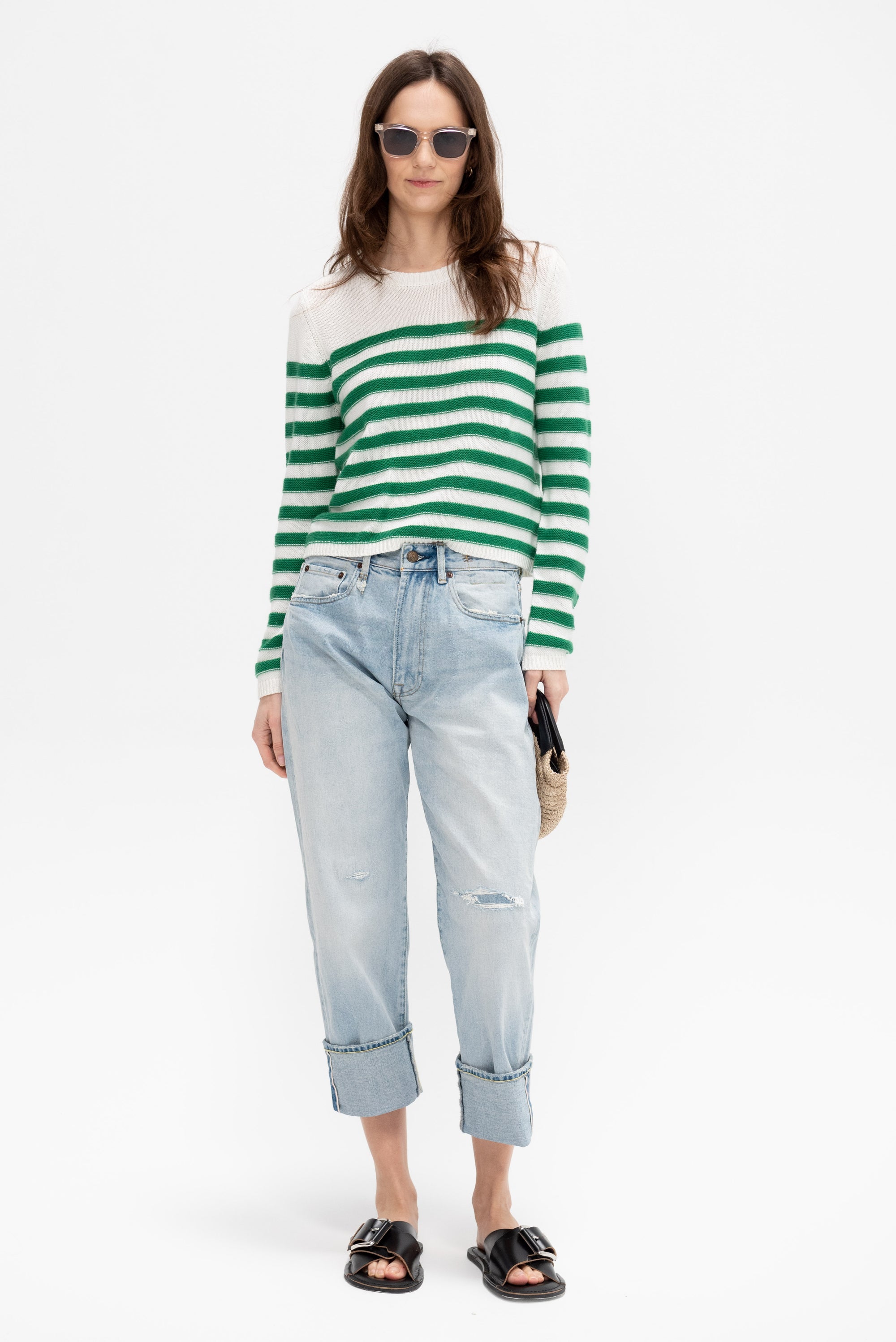 Round Neck Sweater, Stripe