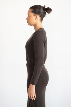 Allude - V-Sweater, Espresso