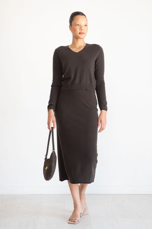 Allude - V-Sweater, Espresso