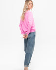 Deep V-Neck Sweater, Plastic Pink