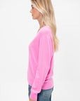 Deep V-Neck Sweater, Plastic Pink