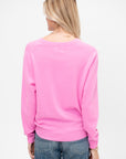Deep V-Neck Sweater, Plastic Pink