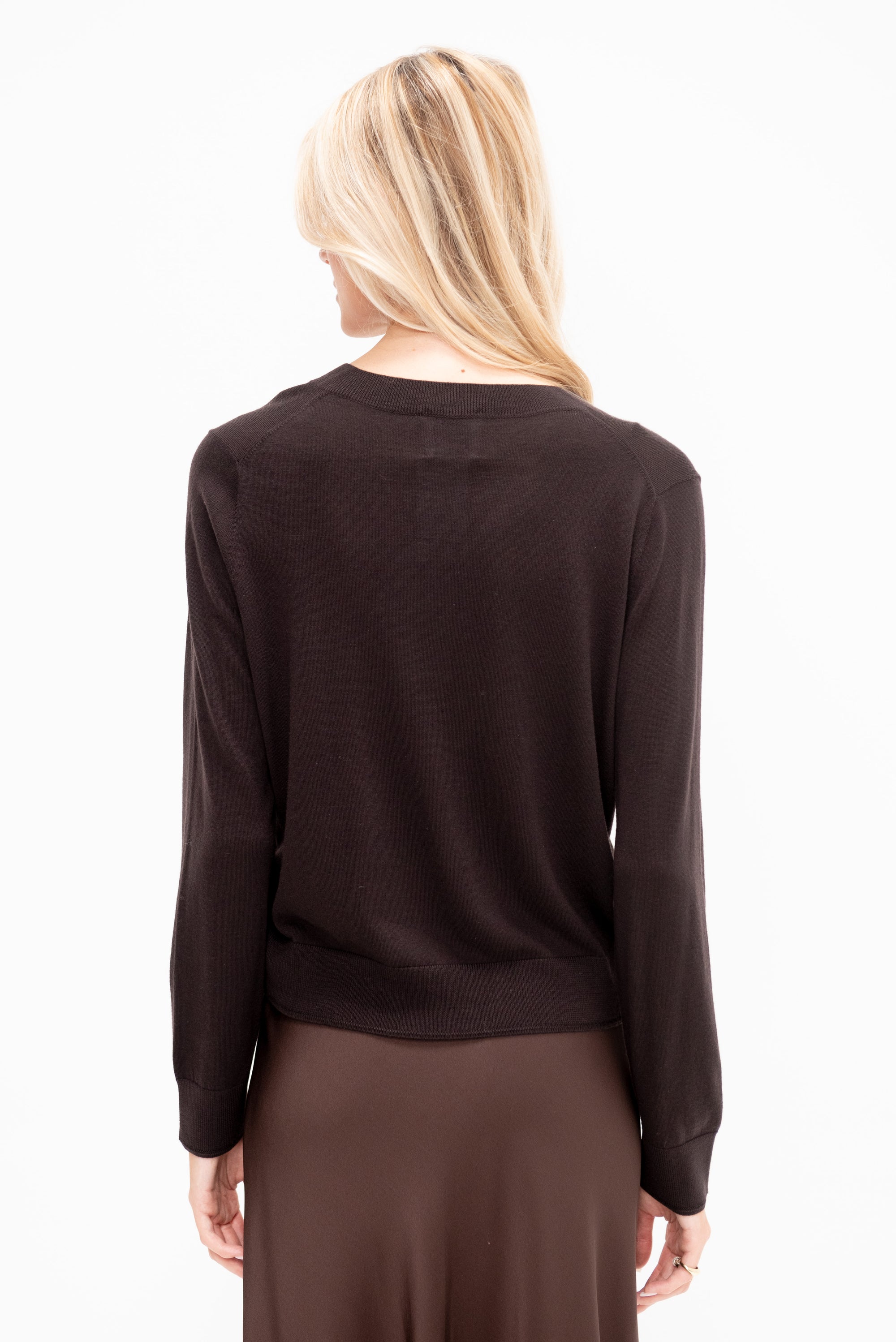 V-Neck Sweater, Ebony