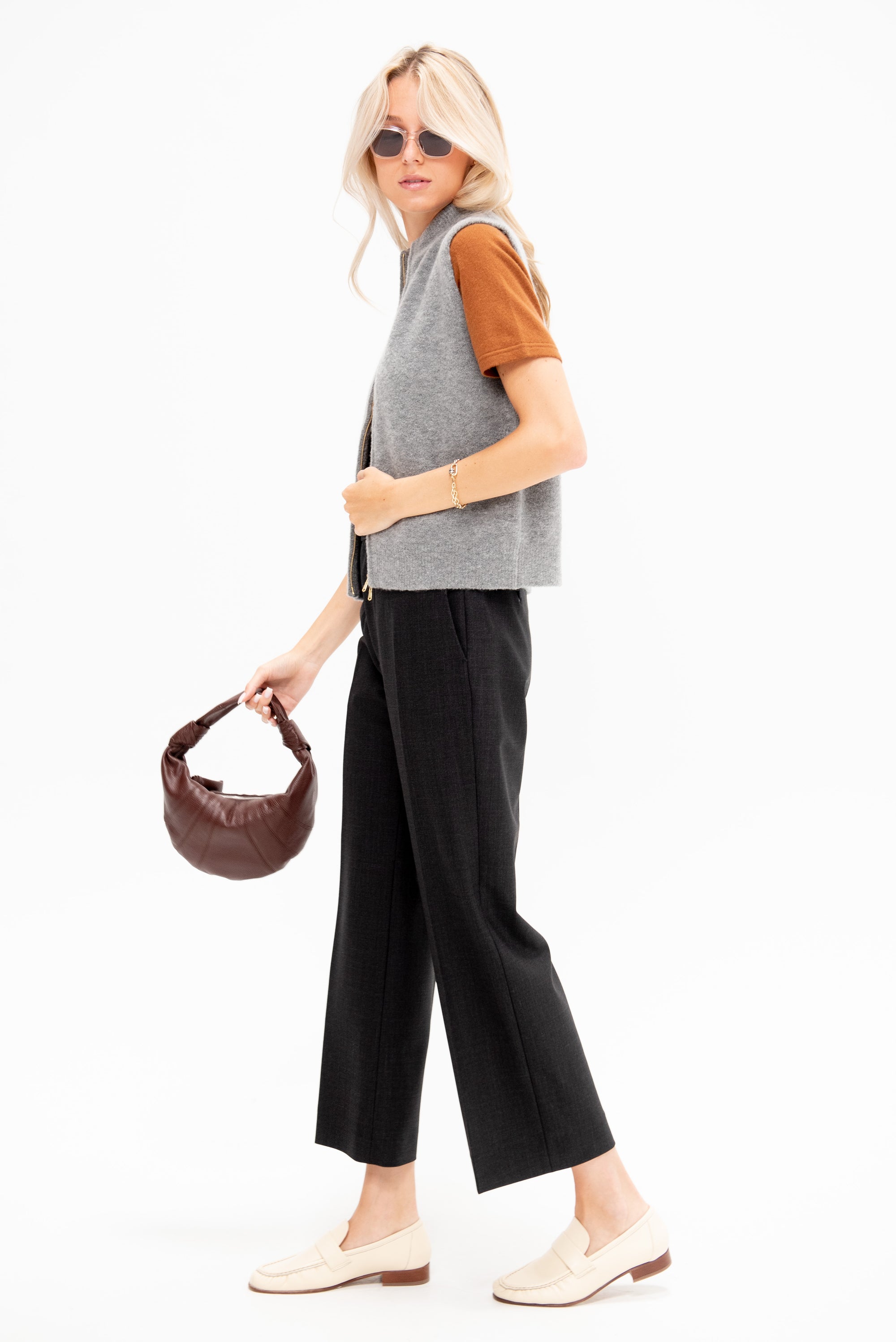 Zip Vest, Heather Melange
