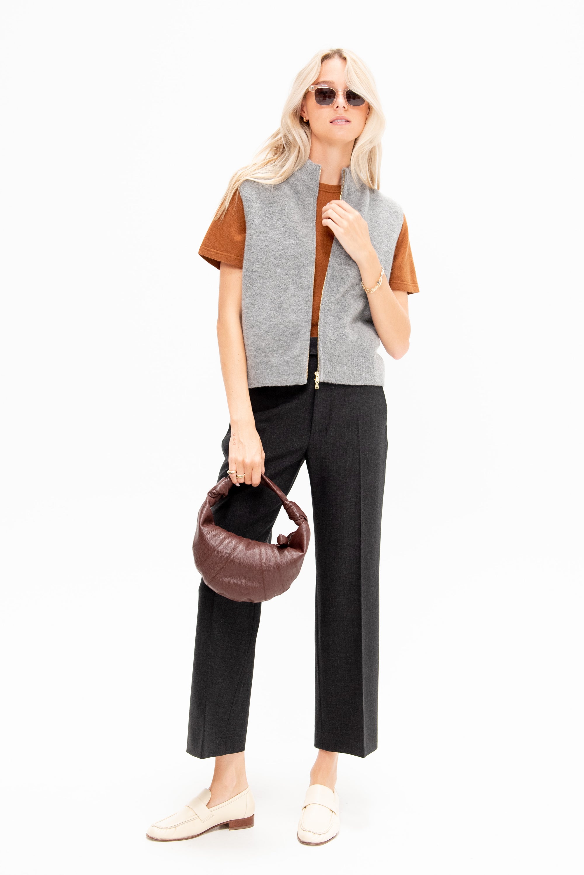 Zip Vest, Heather Melange