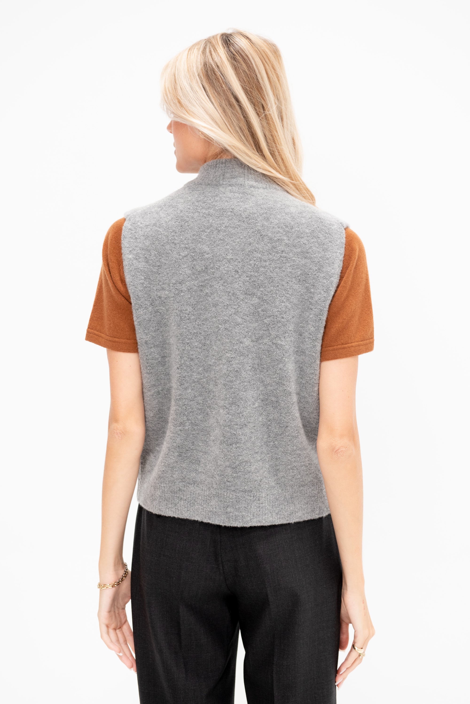 Zip Vest, Heather Melange