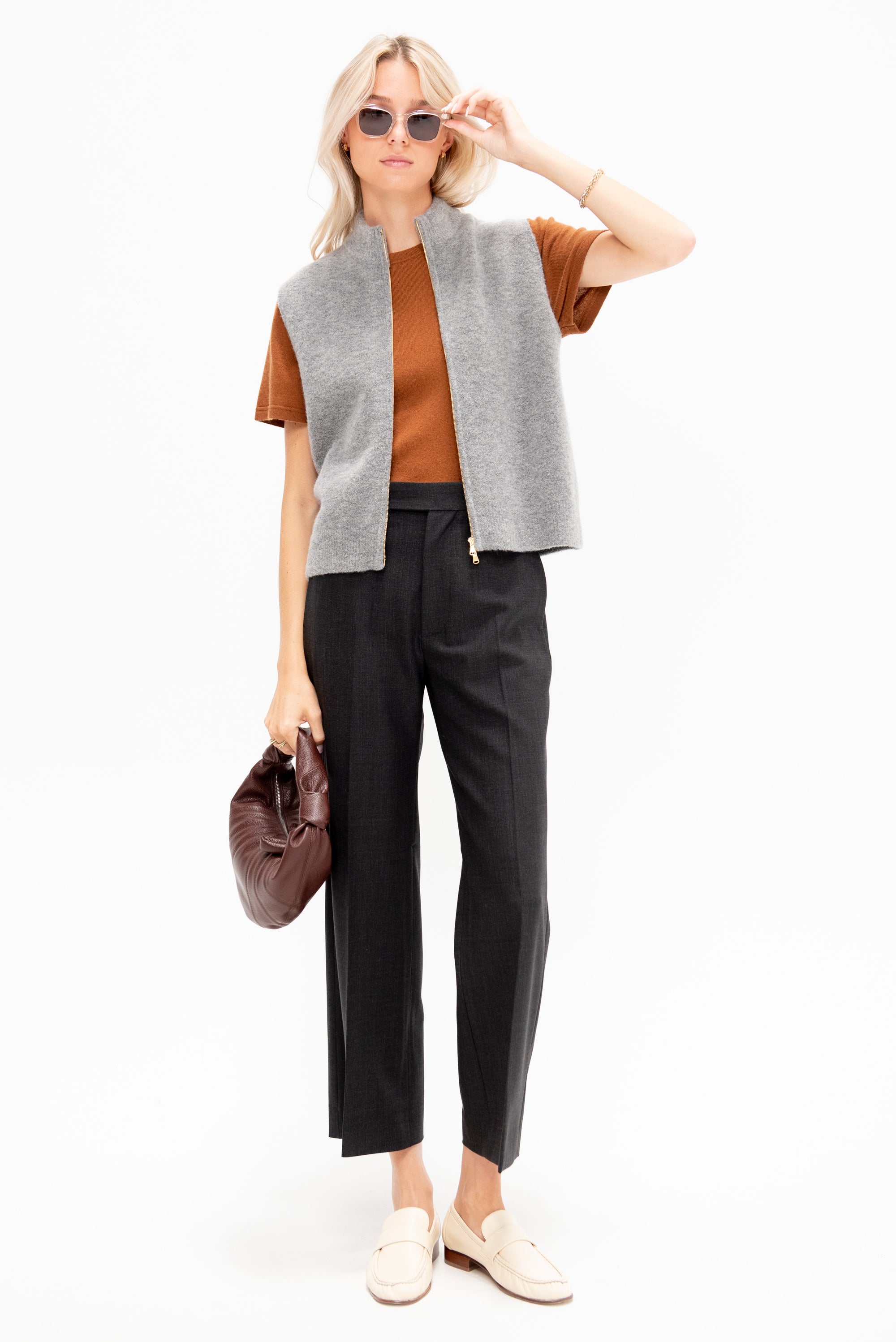 Zip Vest, Heather Melange