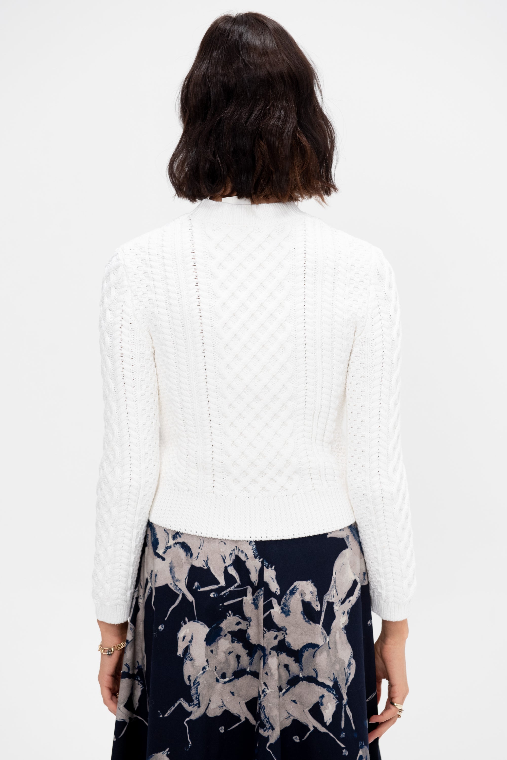 Cabbie Sweater, Optic White