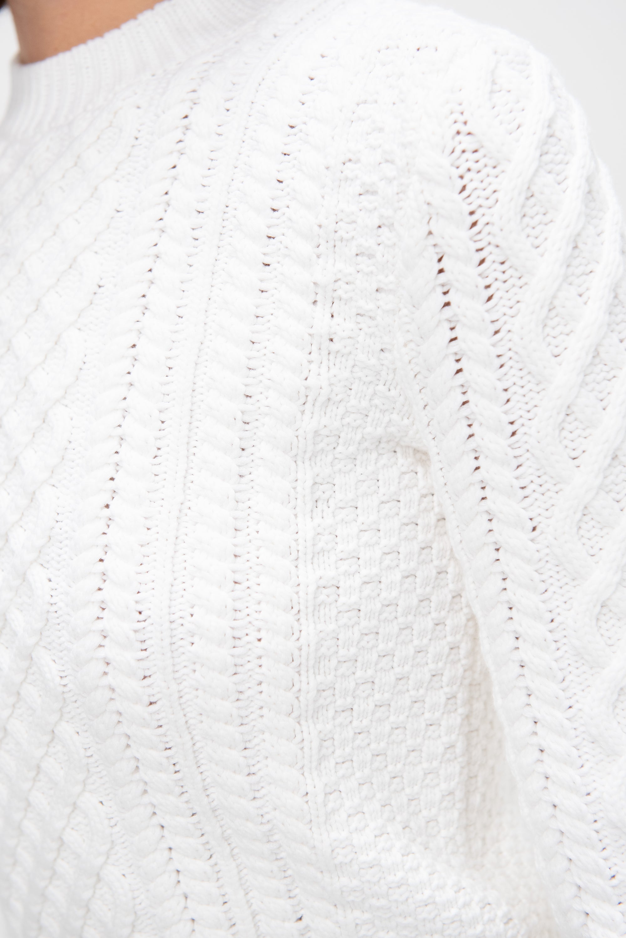 Cabbie Sweater, Optic White
