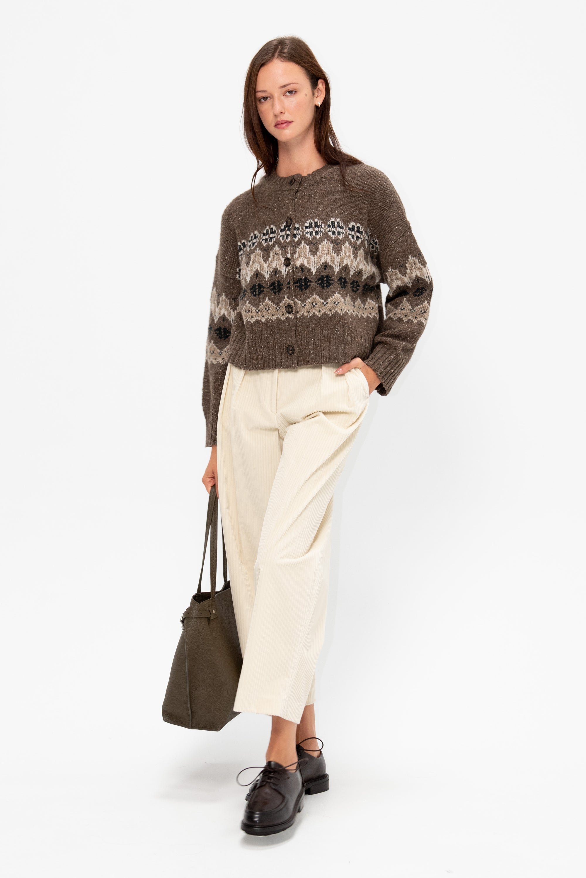Cammie Sweater, Oak Moss Fairisle