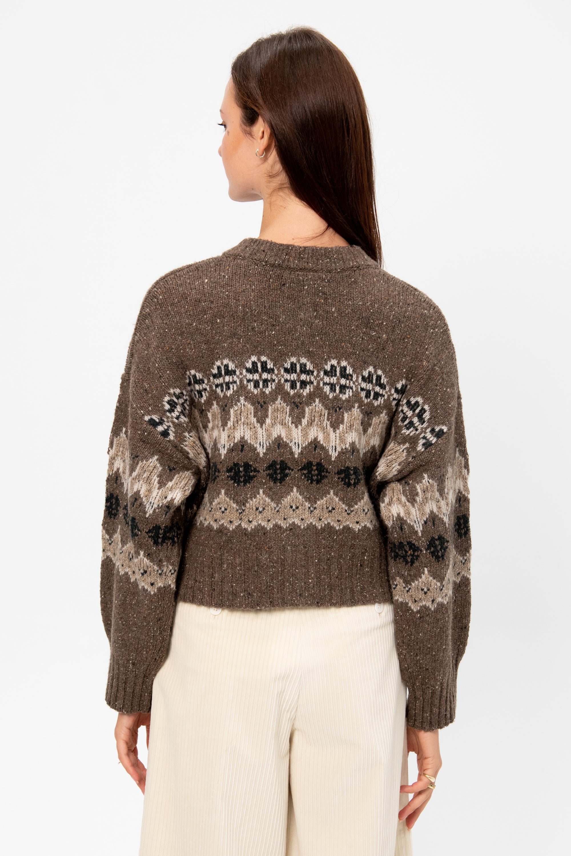 Cammie Sweater, Oak Moss Fairisle