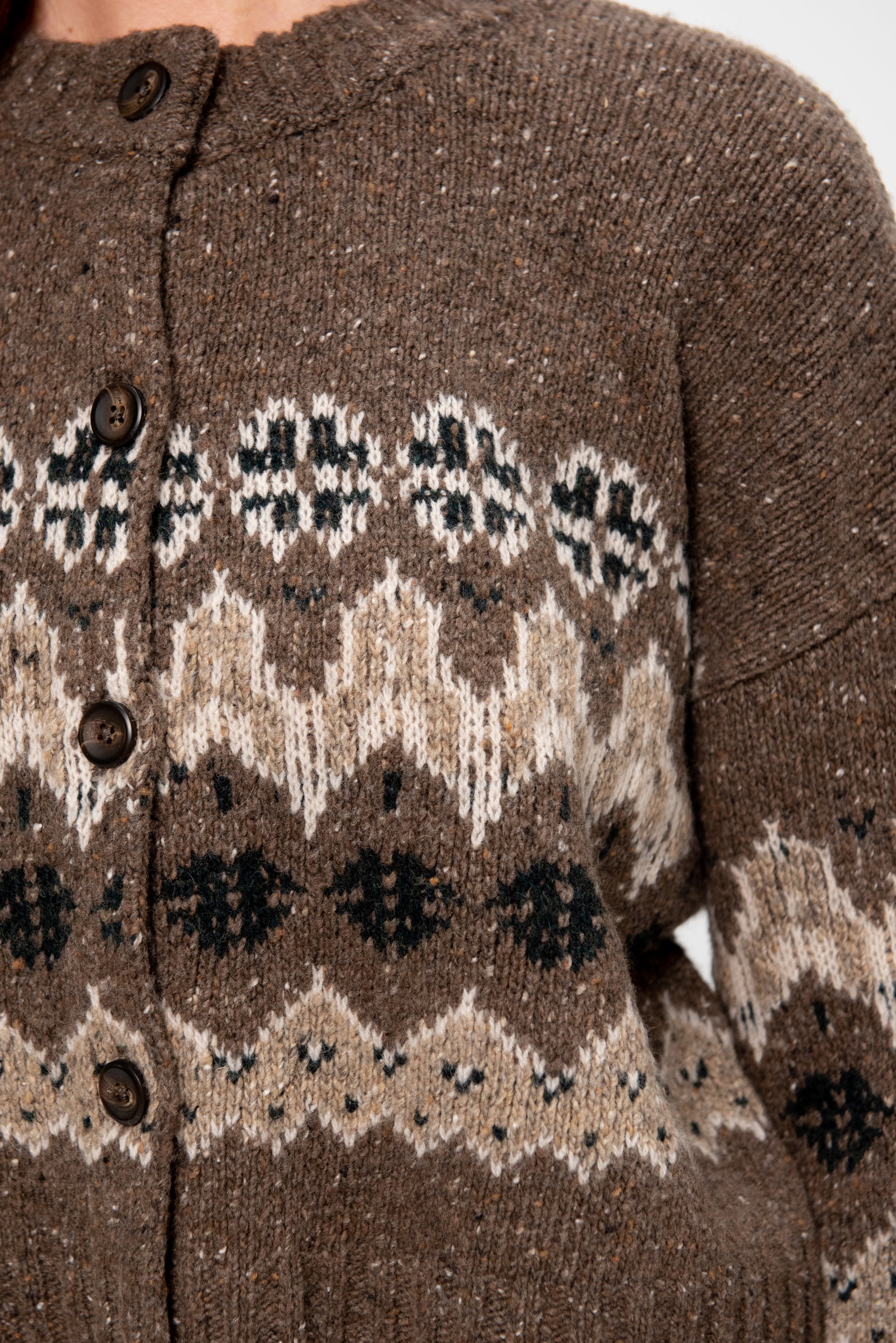 Cammie Sweater, Oak Moss Fairisle