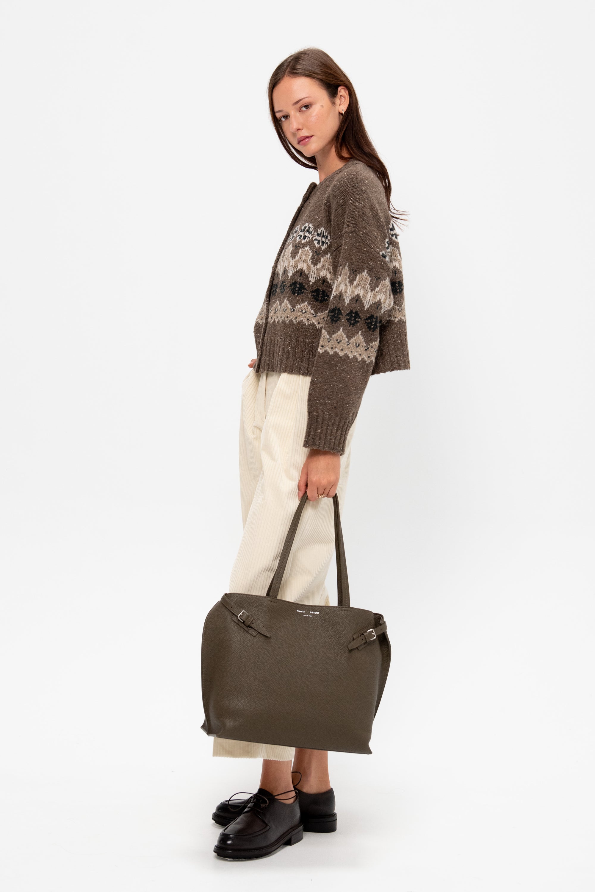 Cammie Sweater, Oak Moss Fairisle