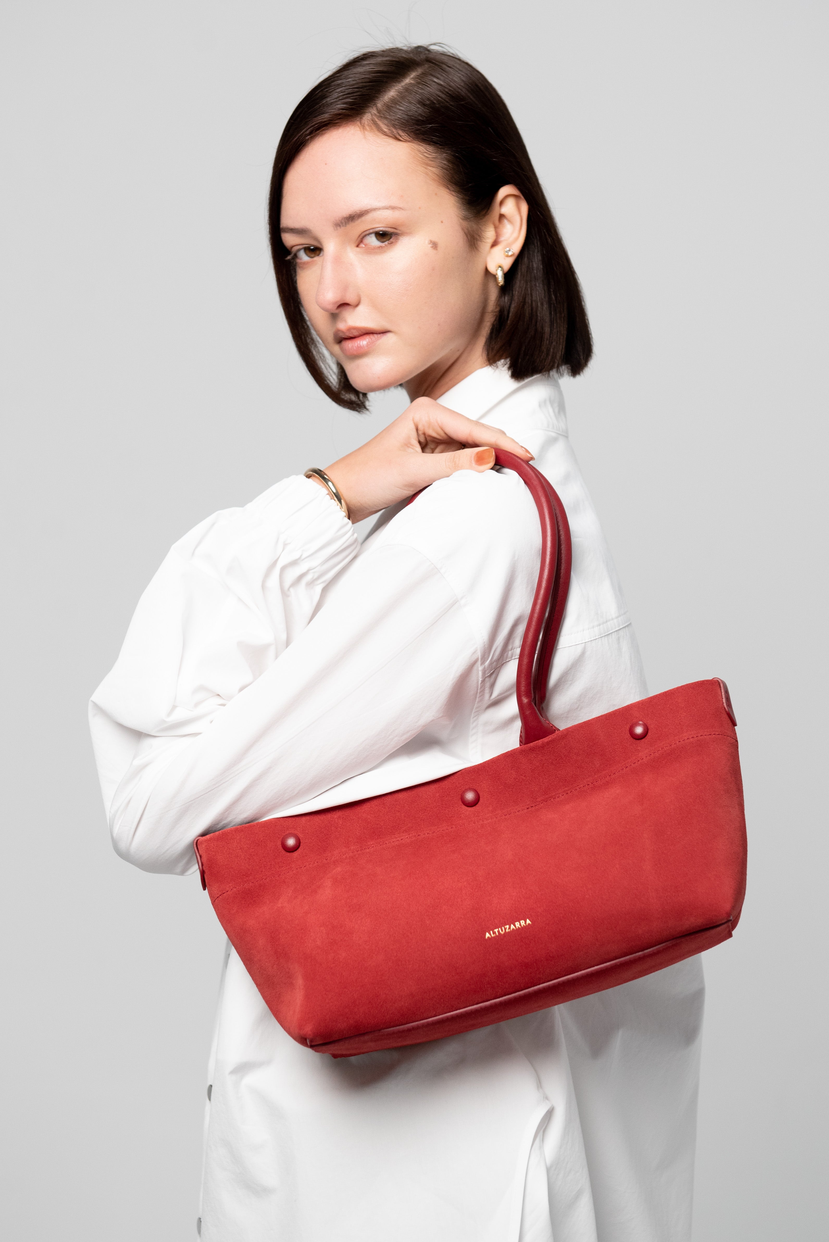 Altuzarra E/W Mini Tote, Maroon – Kick Pleat