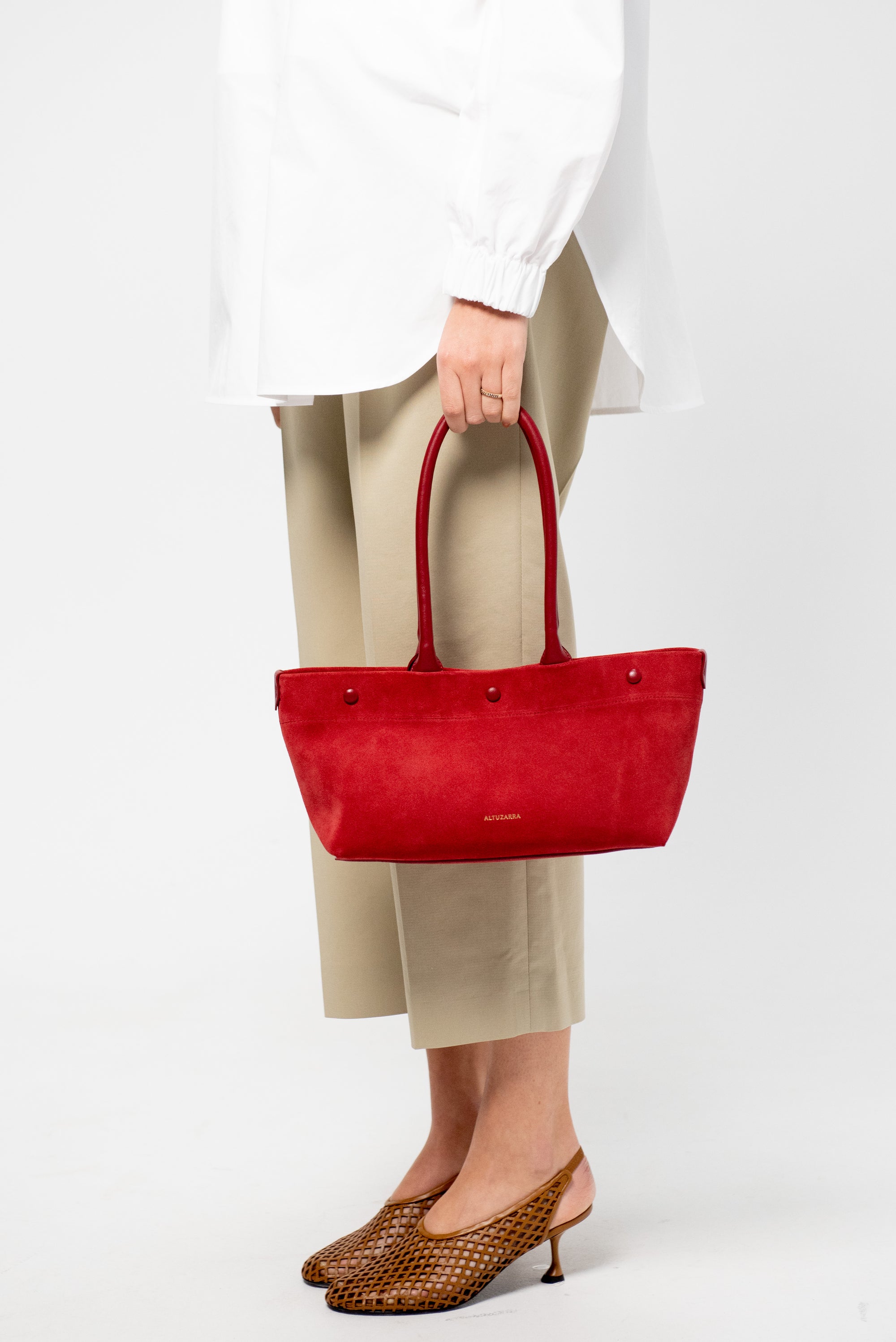 E/W Mini Tote, Maroon