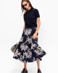 Varda Skirt, Berry Blue Horses