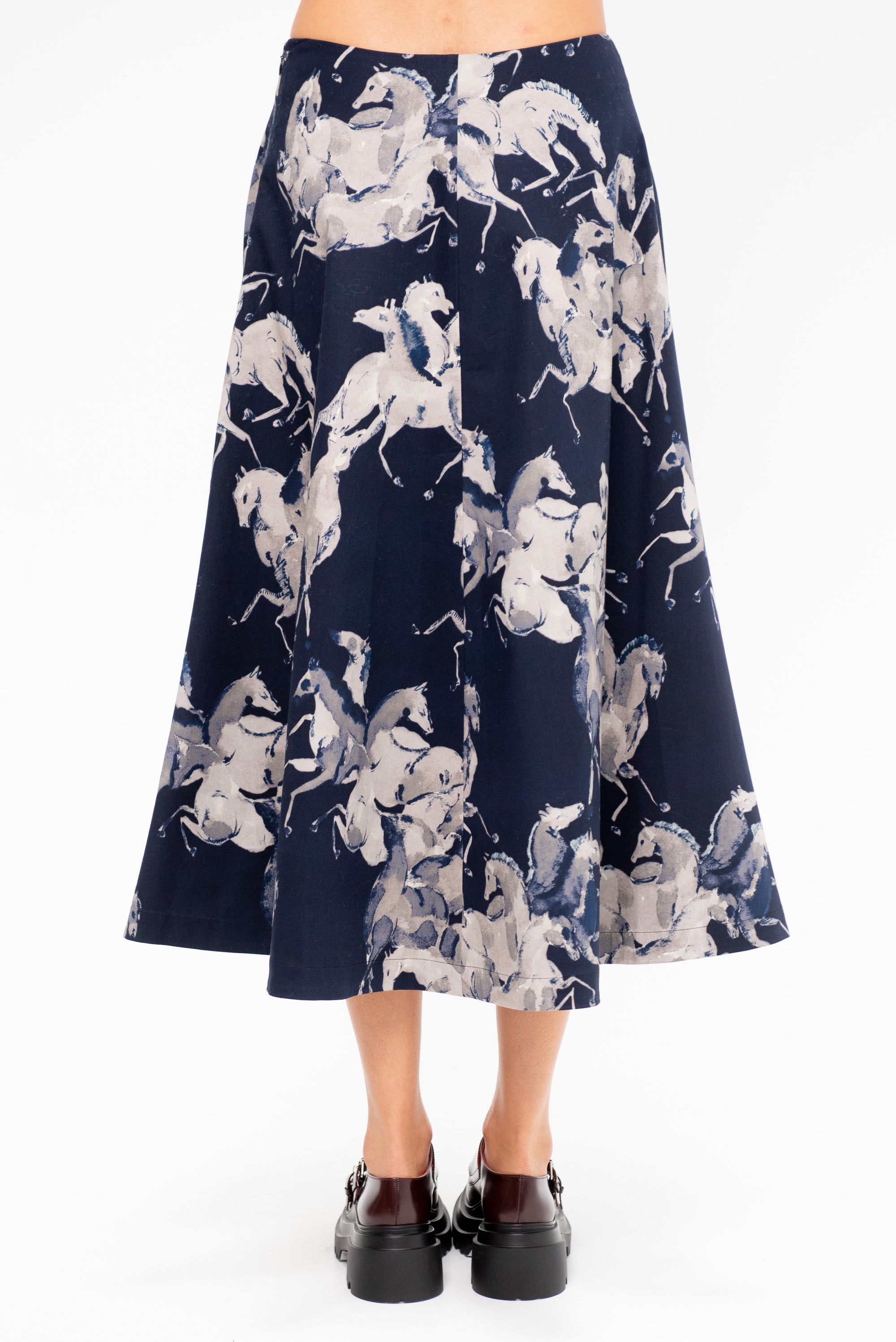 Varda Skirt, Berry Blue Horses