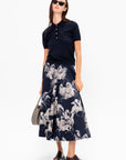 Varda Skirt, Berry Blue Horses