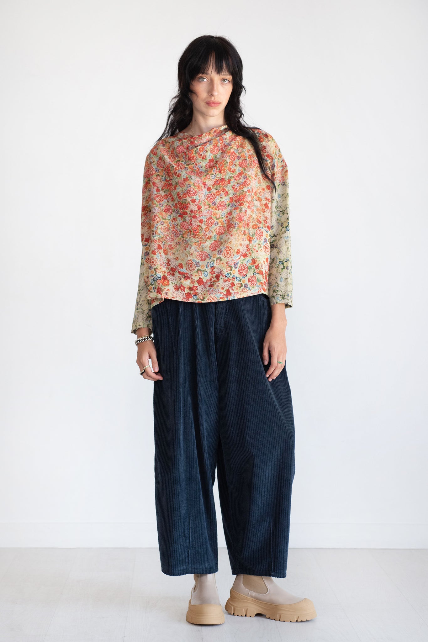 Anntian - Asymmetric Top, Print - Bright Flowers