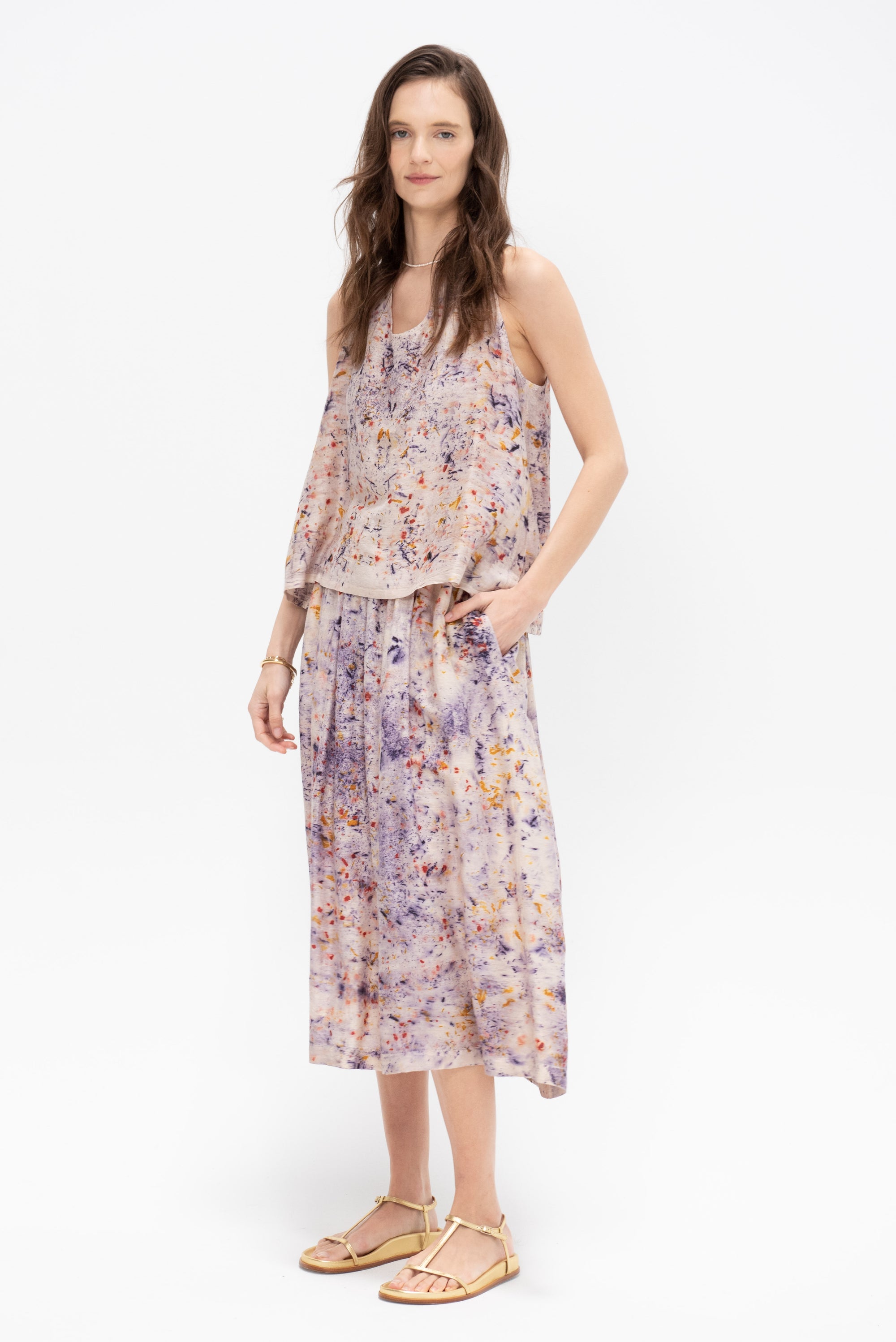 Silk Skirt, Bundle Dyed