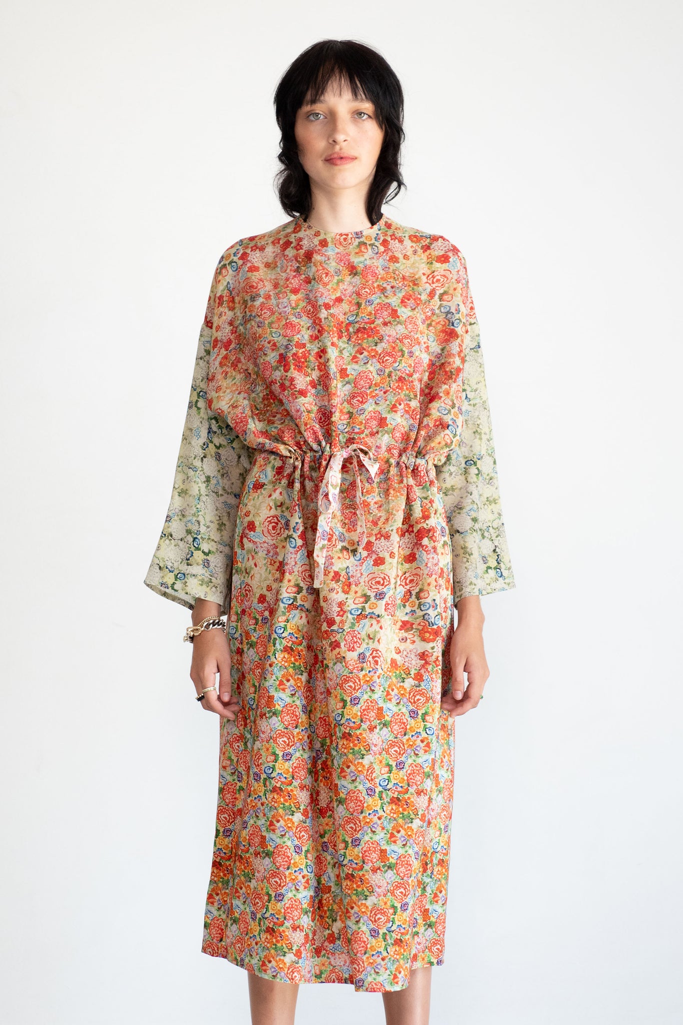 Anntian - Simple Dress, Print - Bright Flowers
