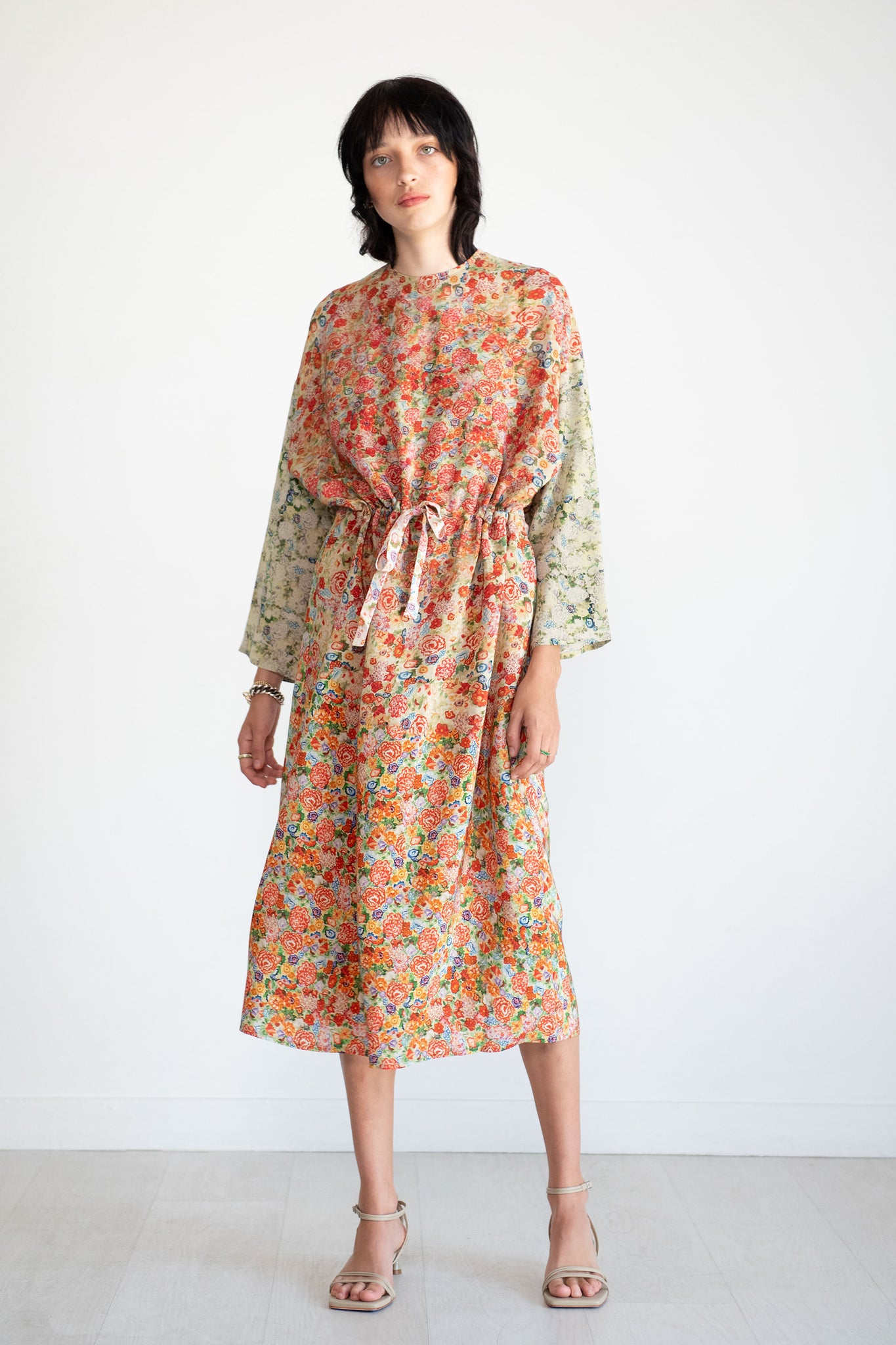 Anntian - Simple Dress, Print - Bright Flowers