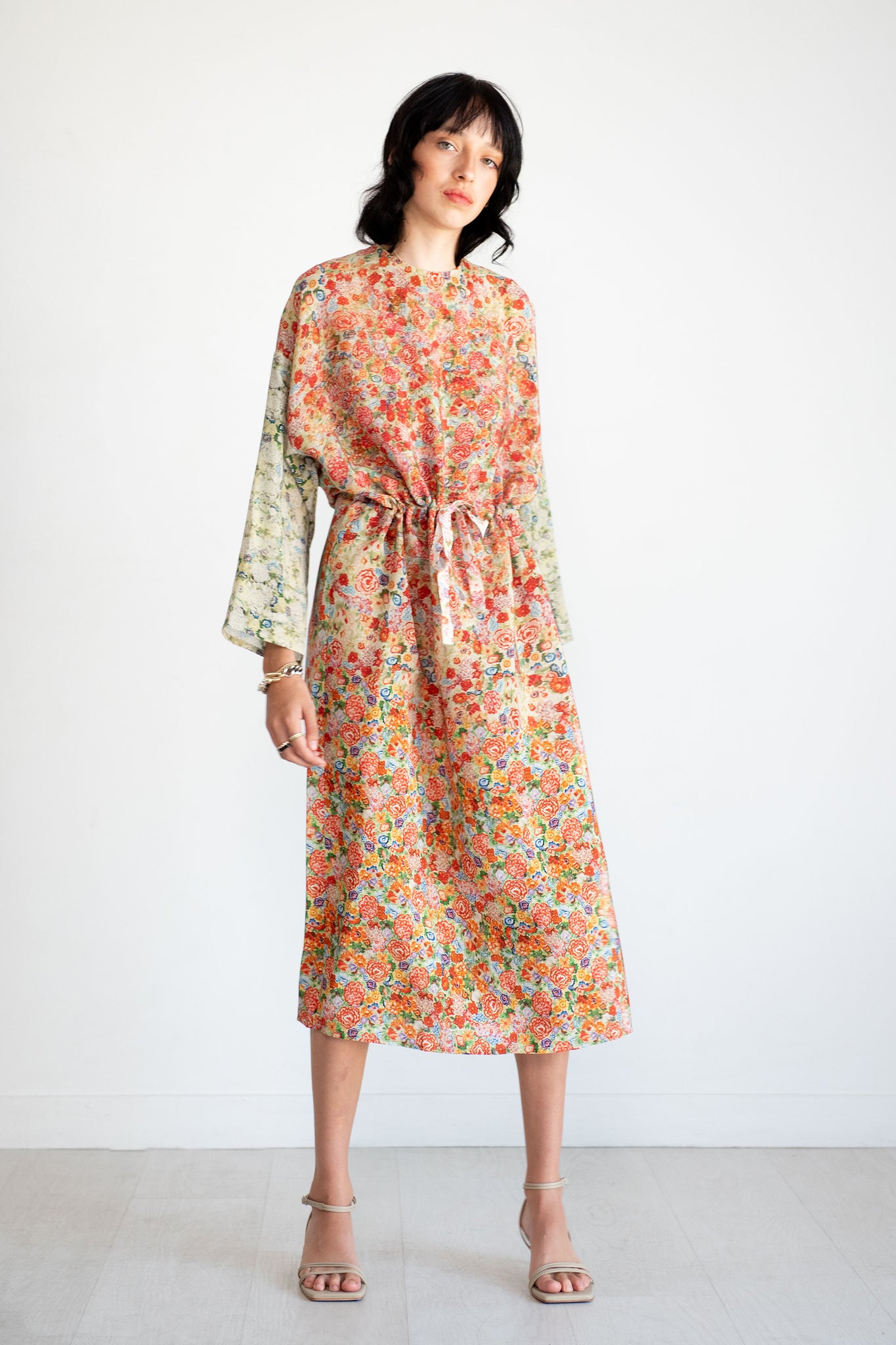 Anntian - Simple Dress, Print - Bright Flowers