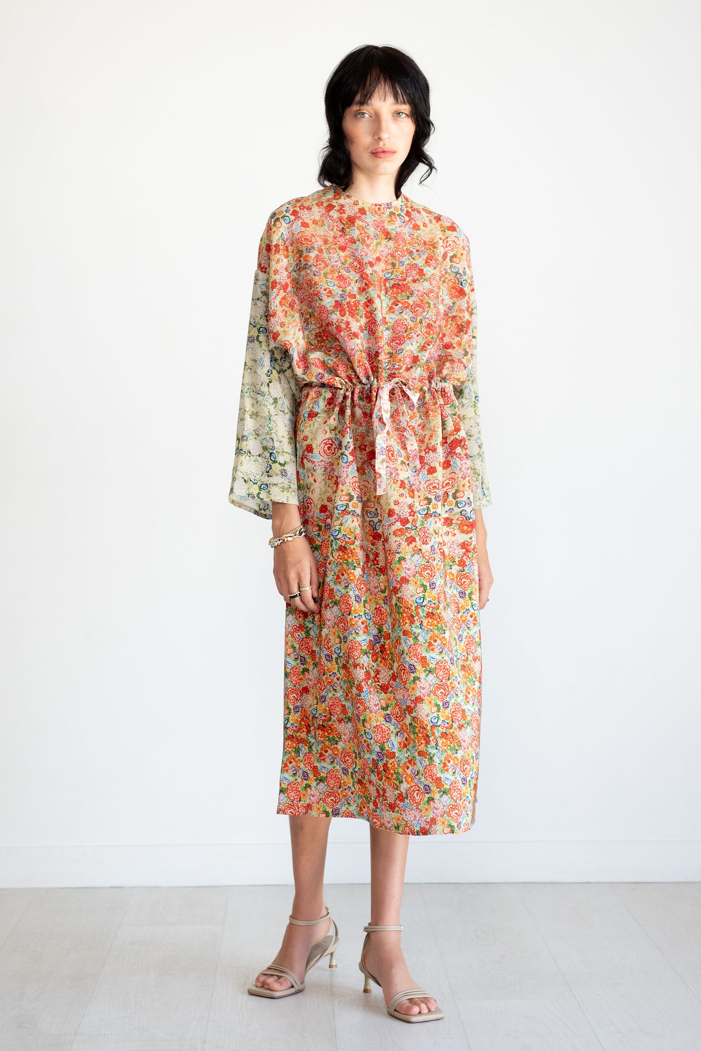Anntian - Simple Dress, Print - Bright Flowers