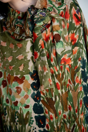 Anntian - Sweatshirt Wavy Neck, Print G - Flower Beds