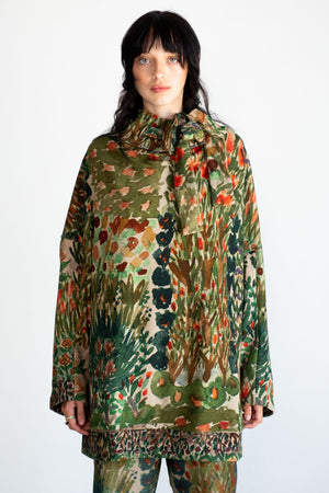Anntian - Sweatshirt Wavy Neck, Print G - Flower Beds