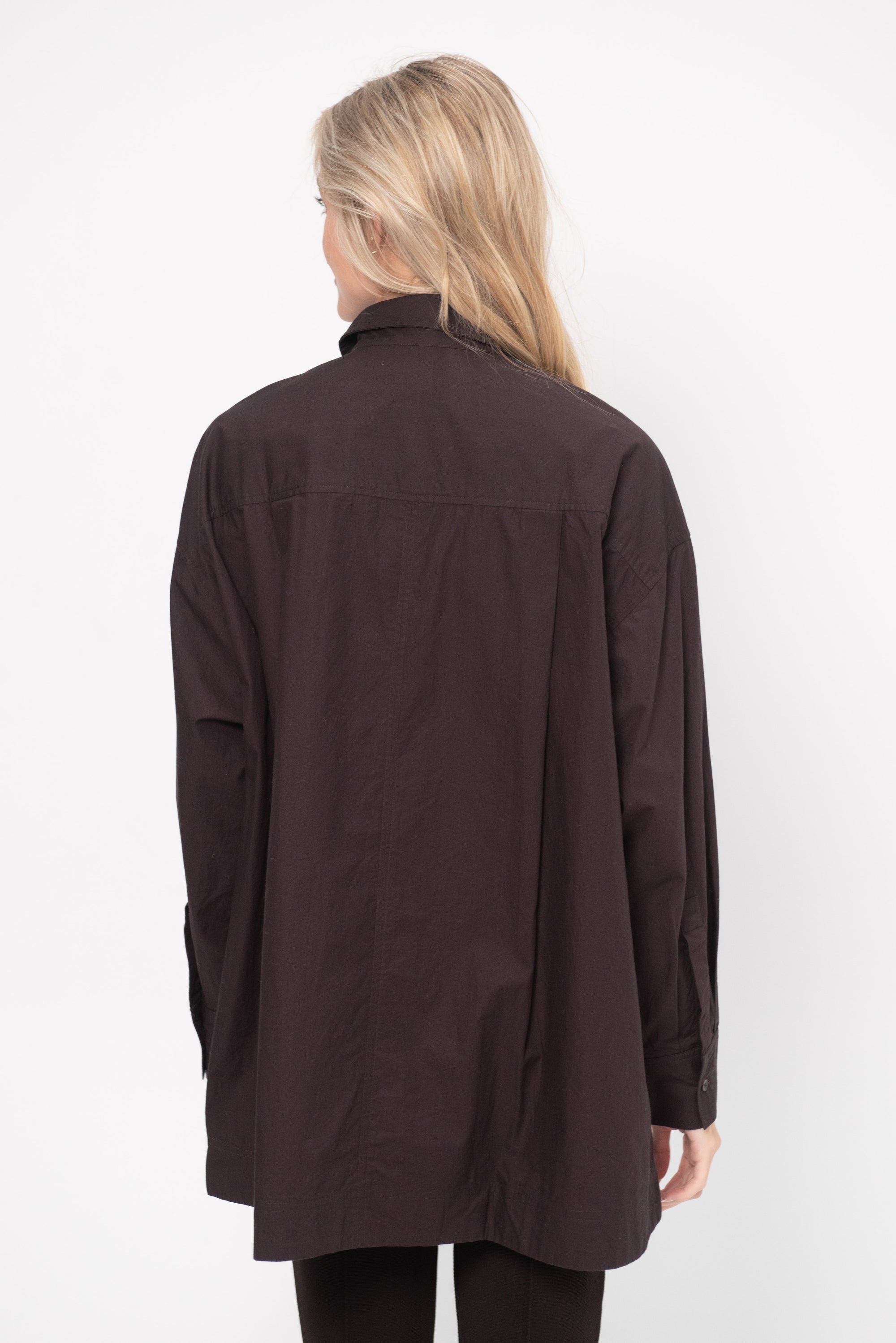 Aldea Oversized Button Down, Deep Espresso