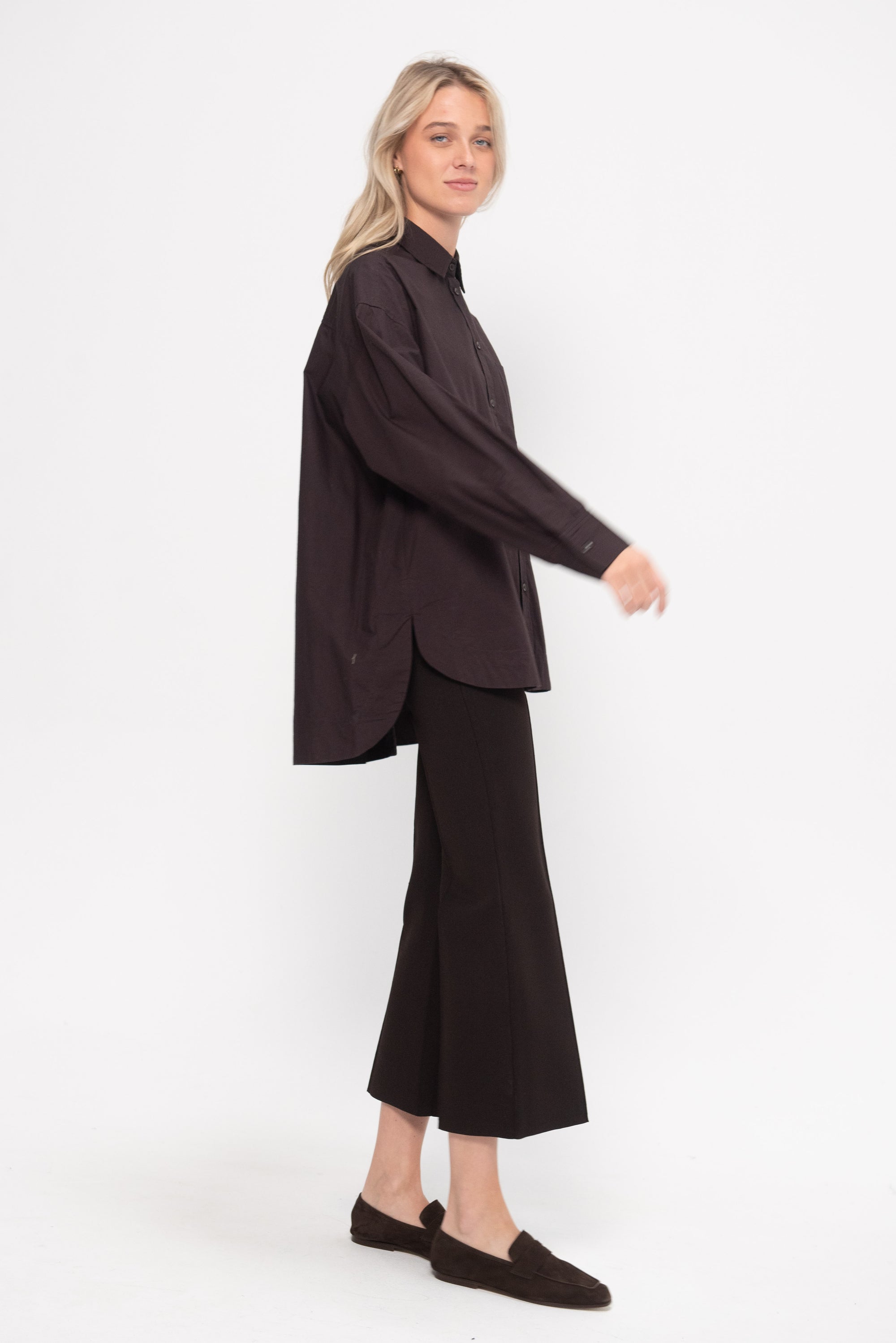 Aldea Oversized Button Down, Deep Espresso
