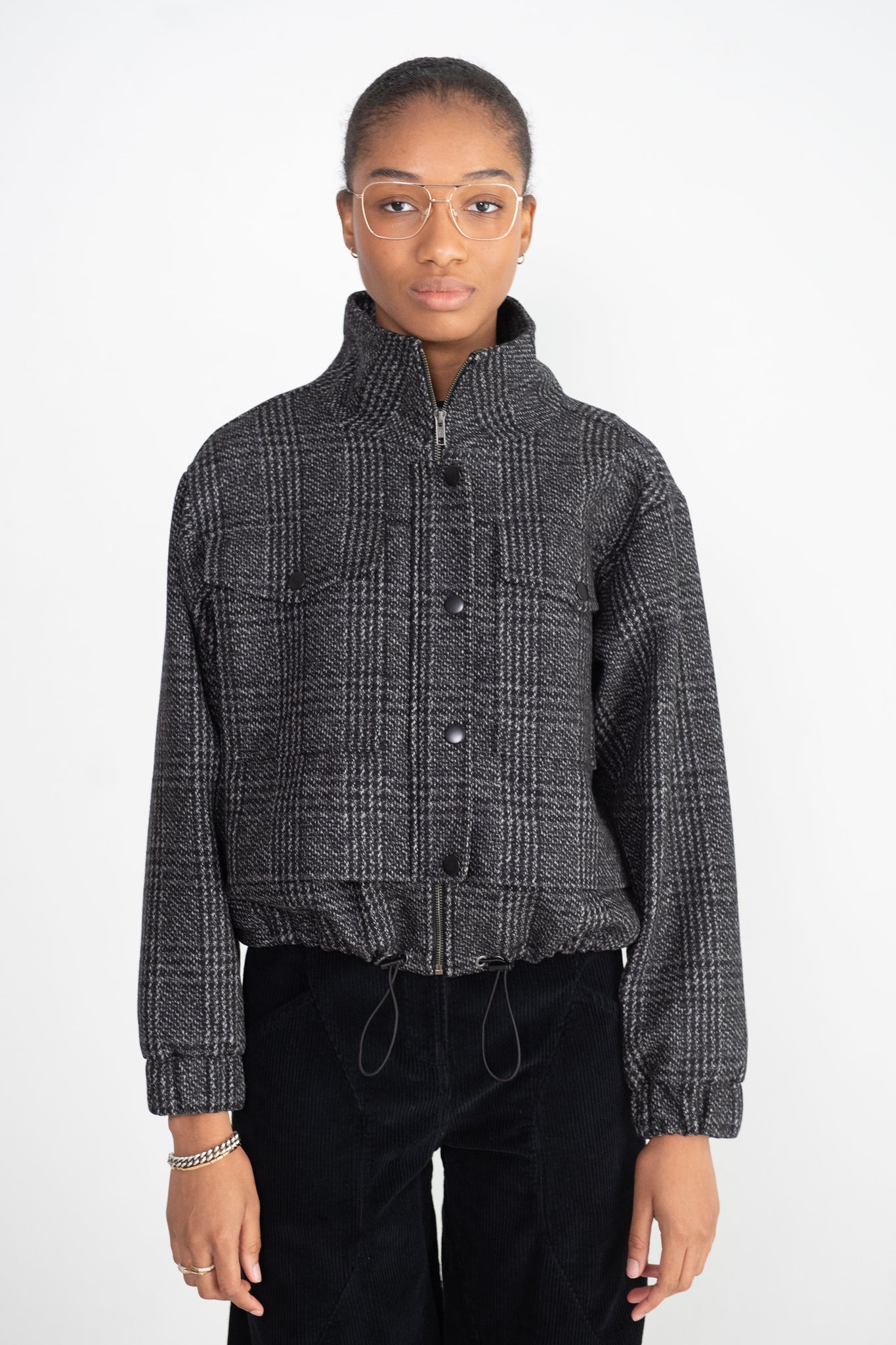 Apiece Apart - Selva Cropped Bomber, Plaid Bomber