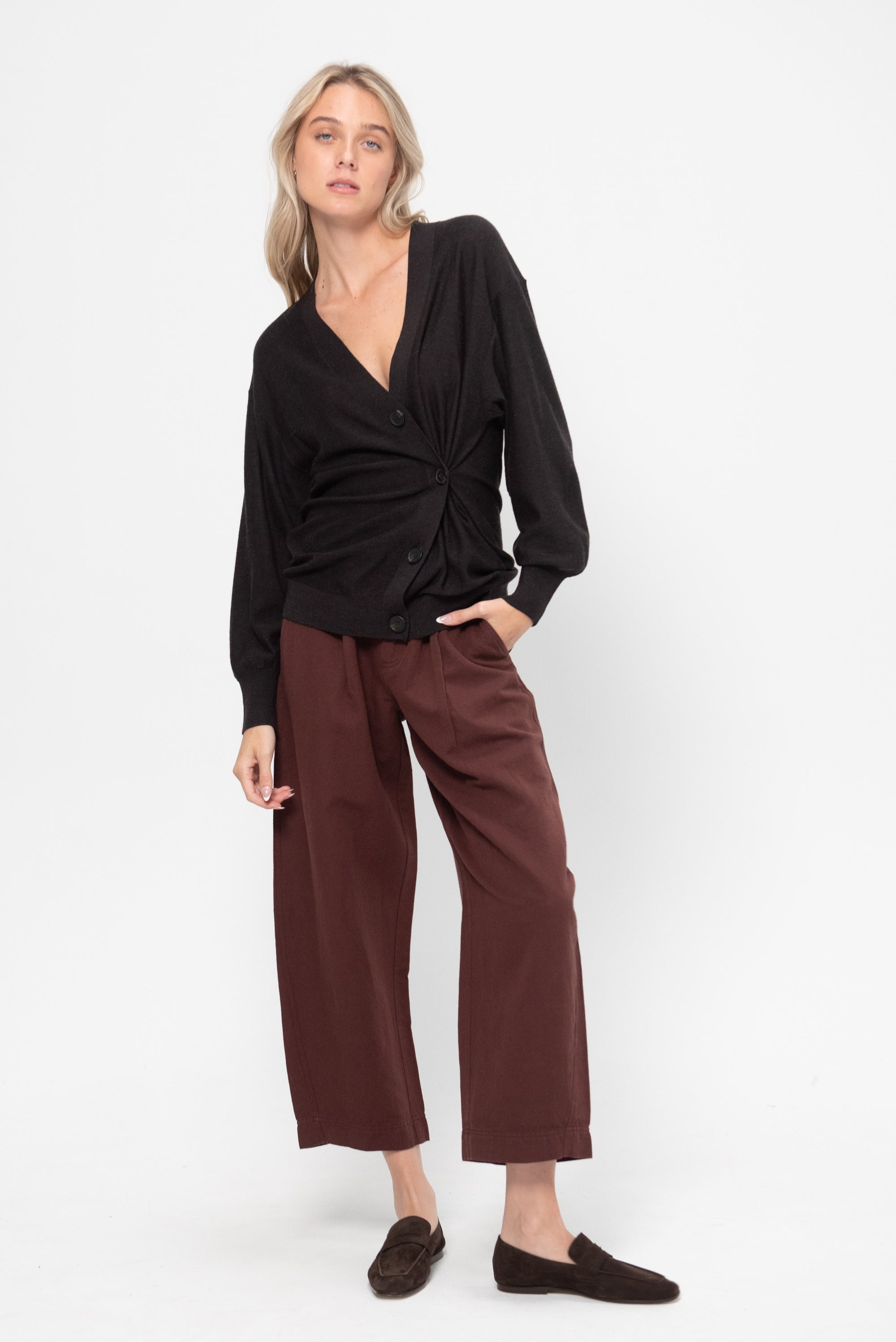 Drippy Tissue Cardigan, Deep Espresso