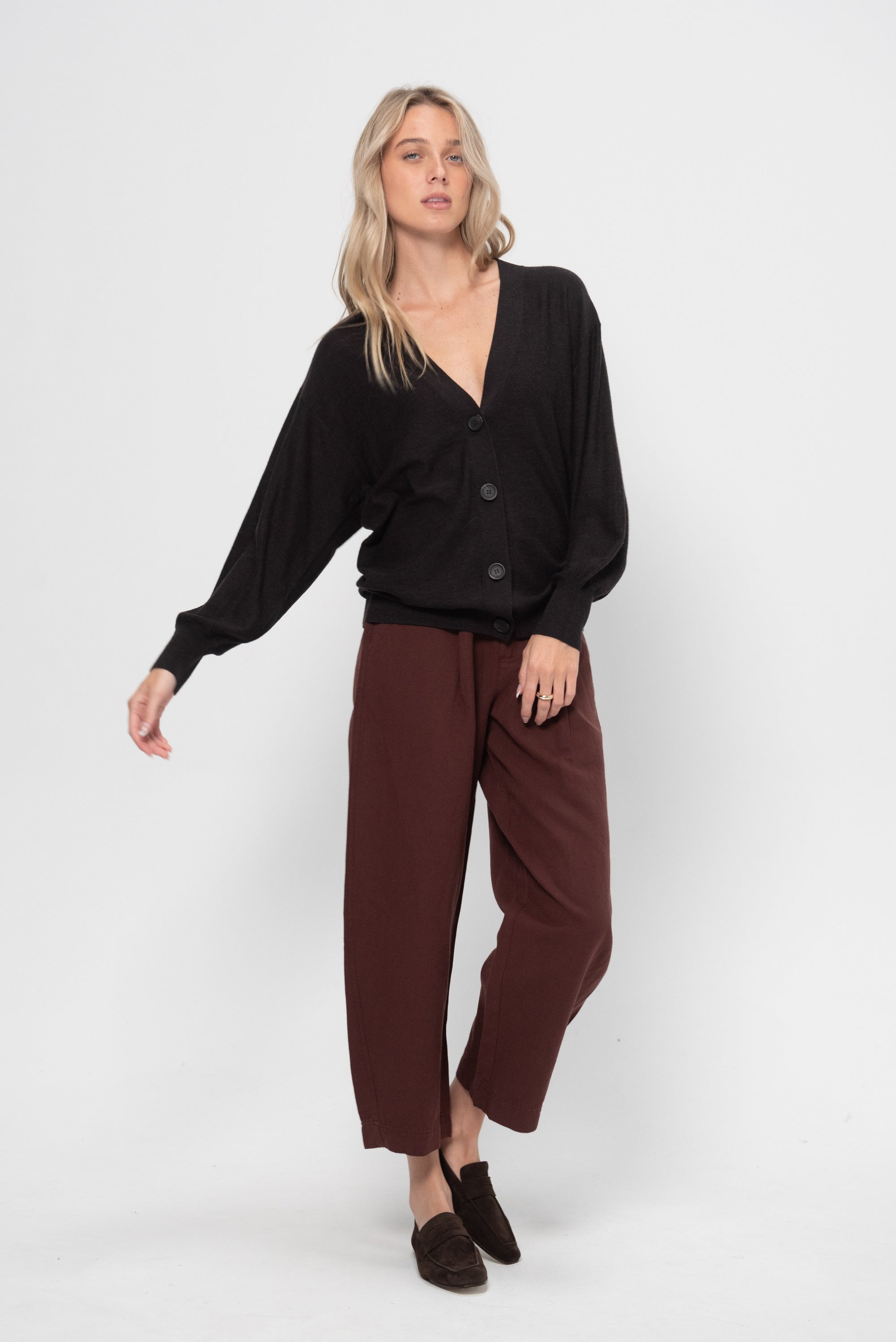 Drippy Tissue Cardigan, Deep Espresso