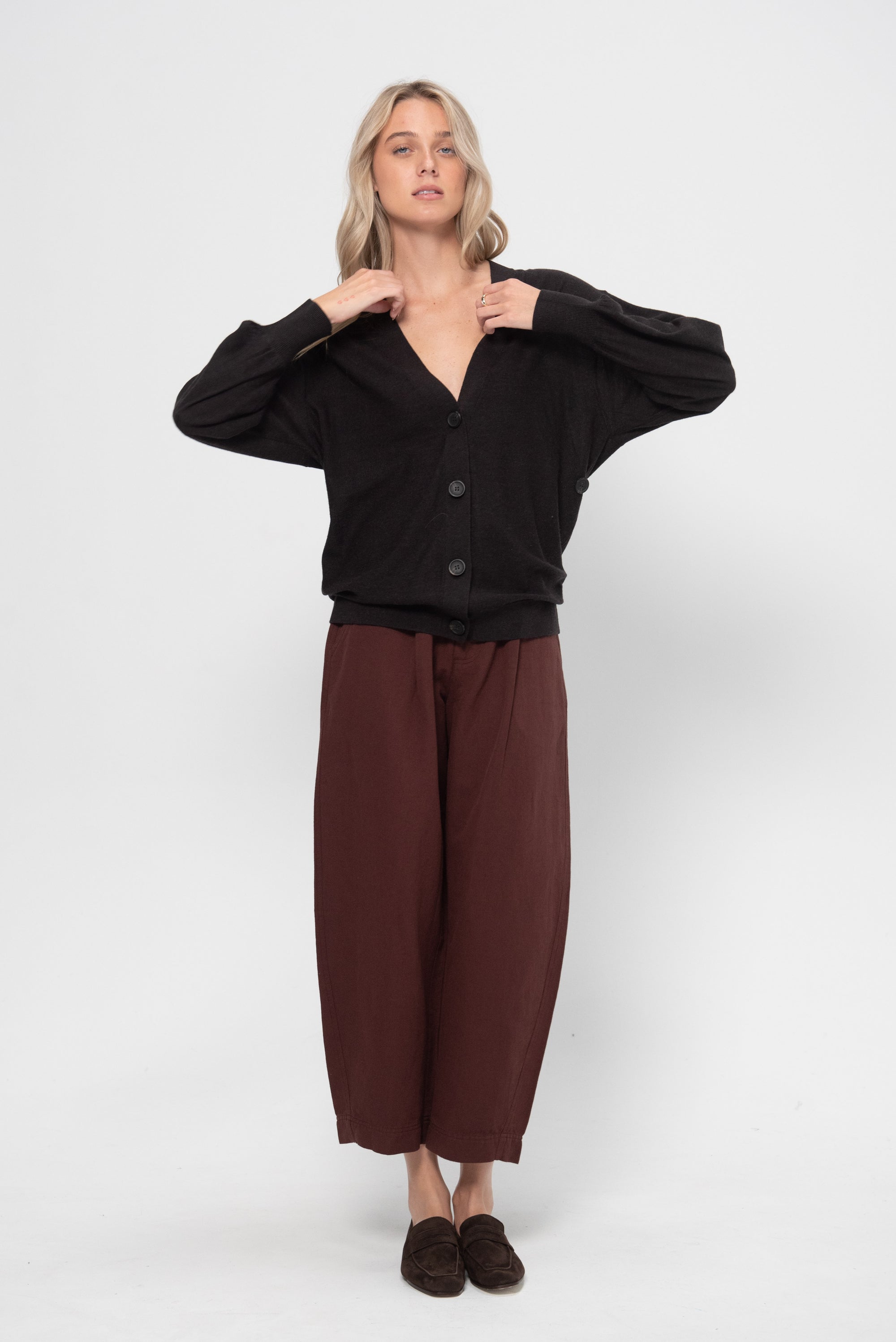 Drippy Tissue Cardigan, Deep Espresso