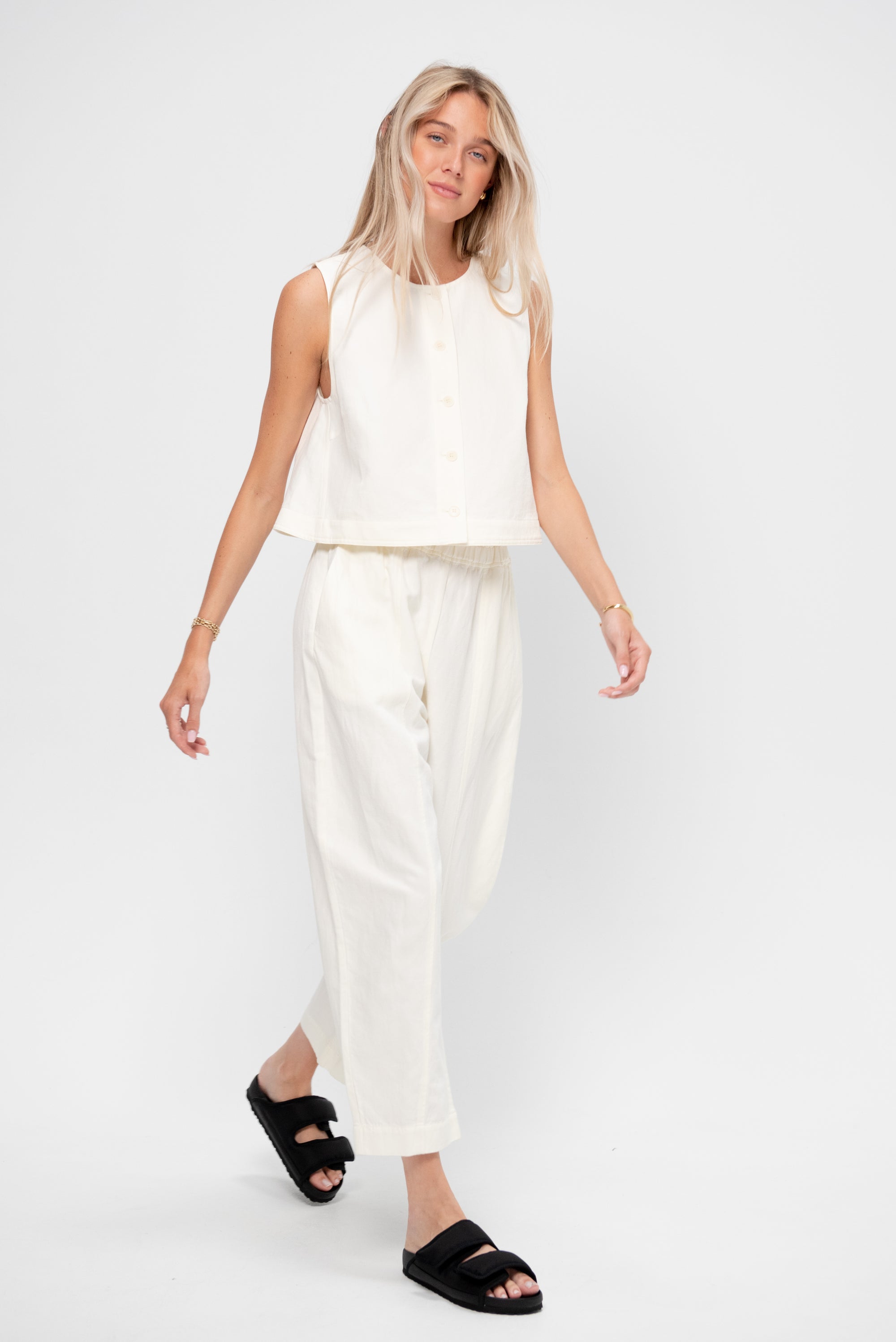 Godet Tank, Cream