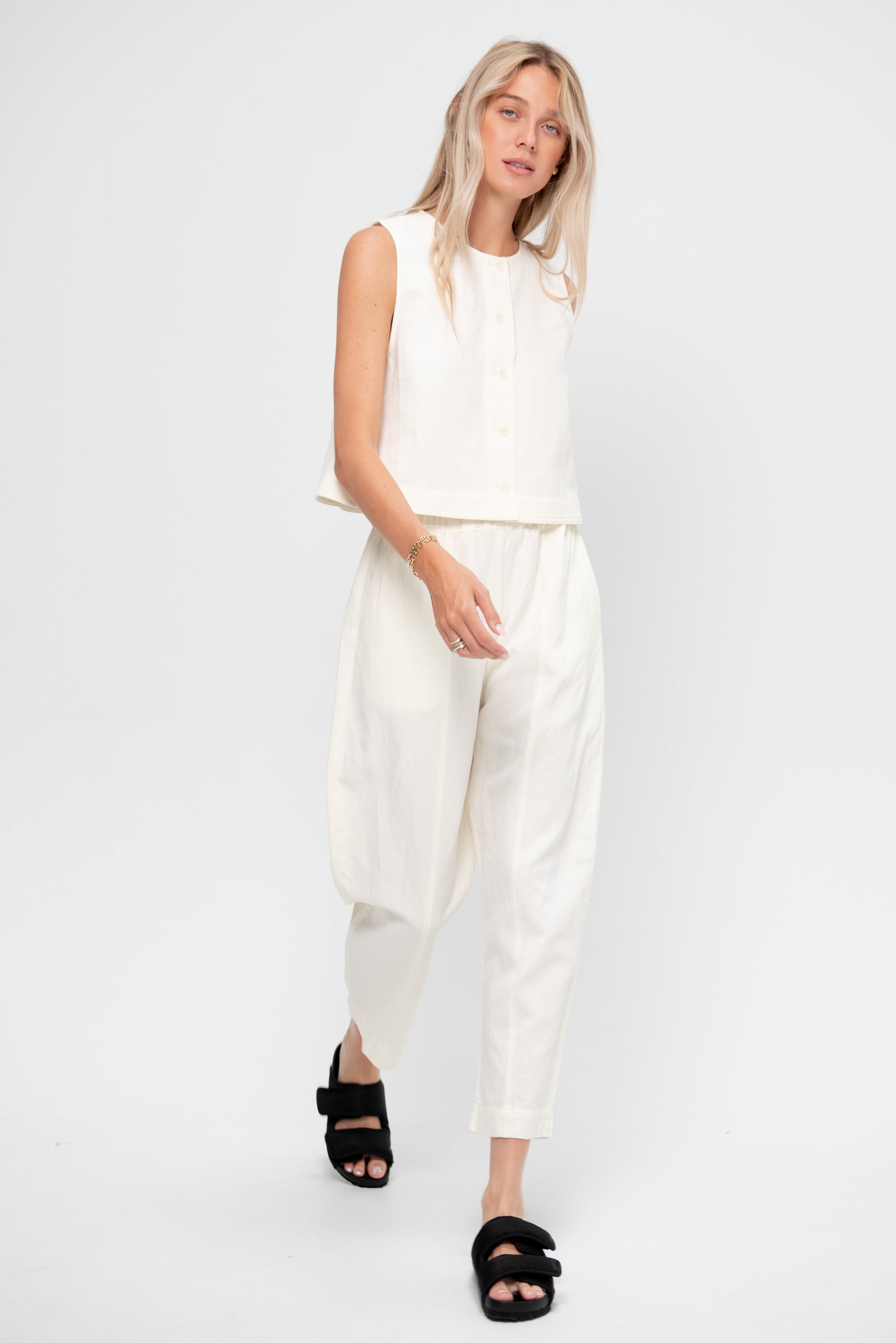 Godet Tank, Cream
